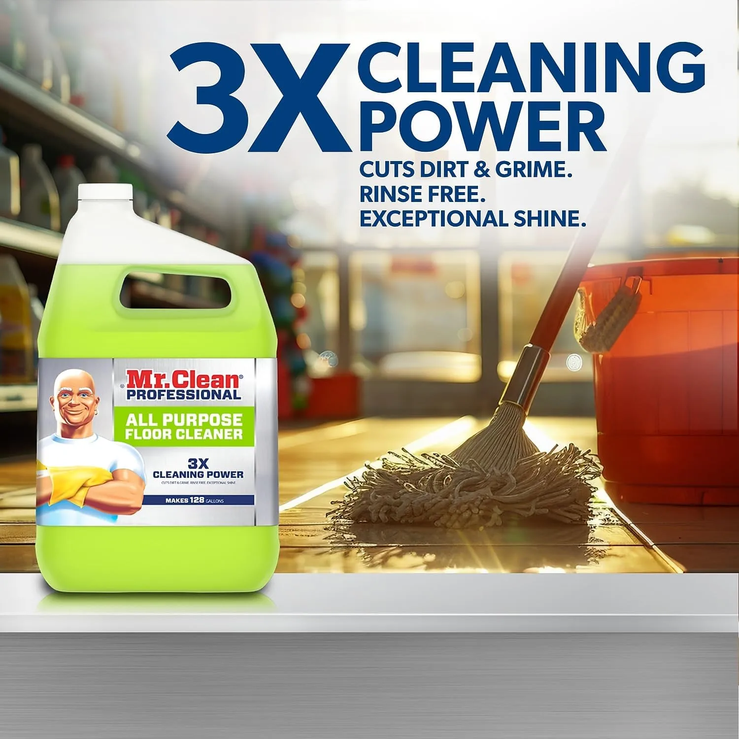 Finished Floor Cleaner, Lemon Scent, One Gallon Bottle 128 Fl Oz (Pack of 1)