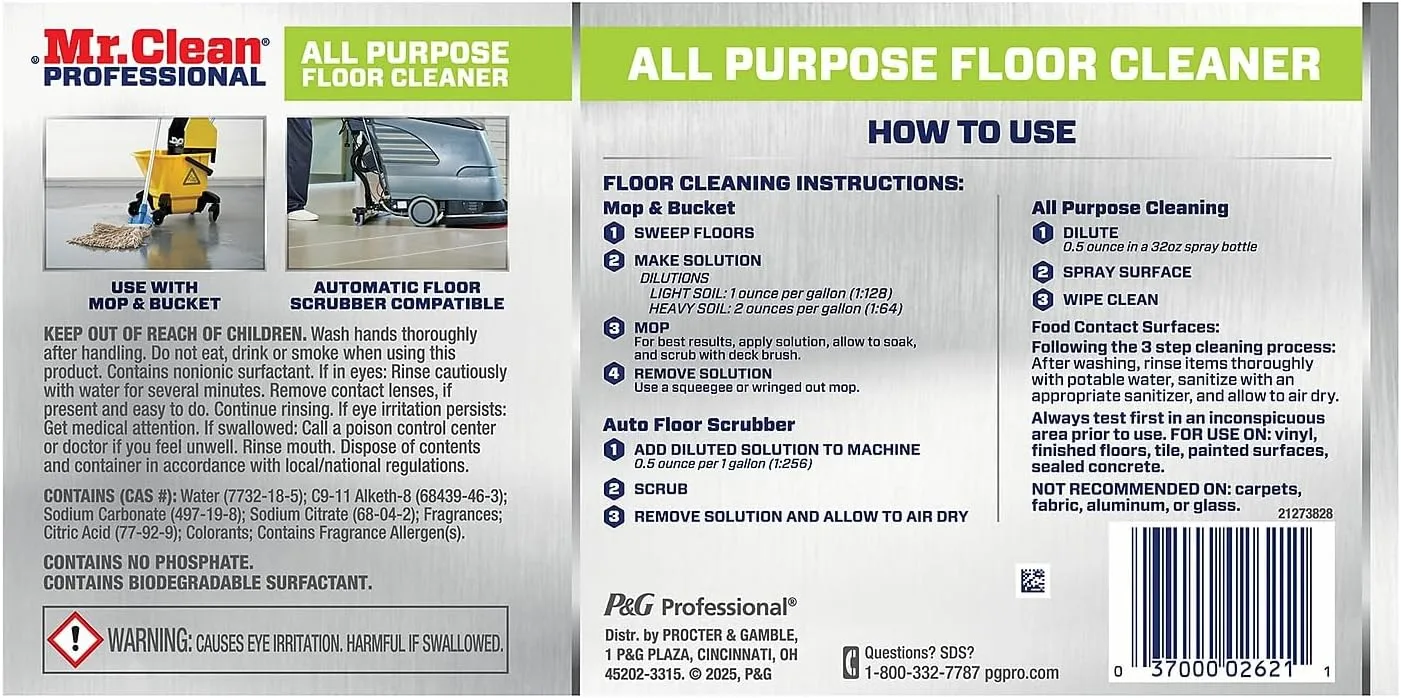 Finished Floor Cleaner, Lemon Scent, One Gallon Bottle 128 Fl Oz (Pack of 1)