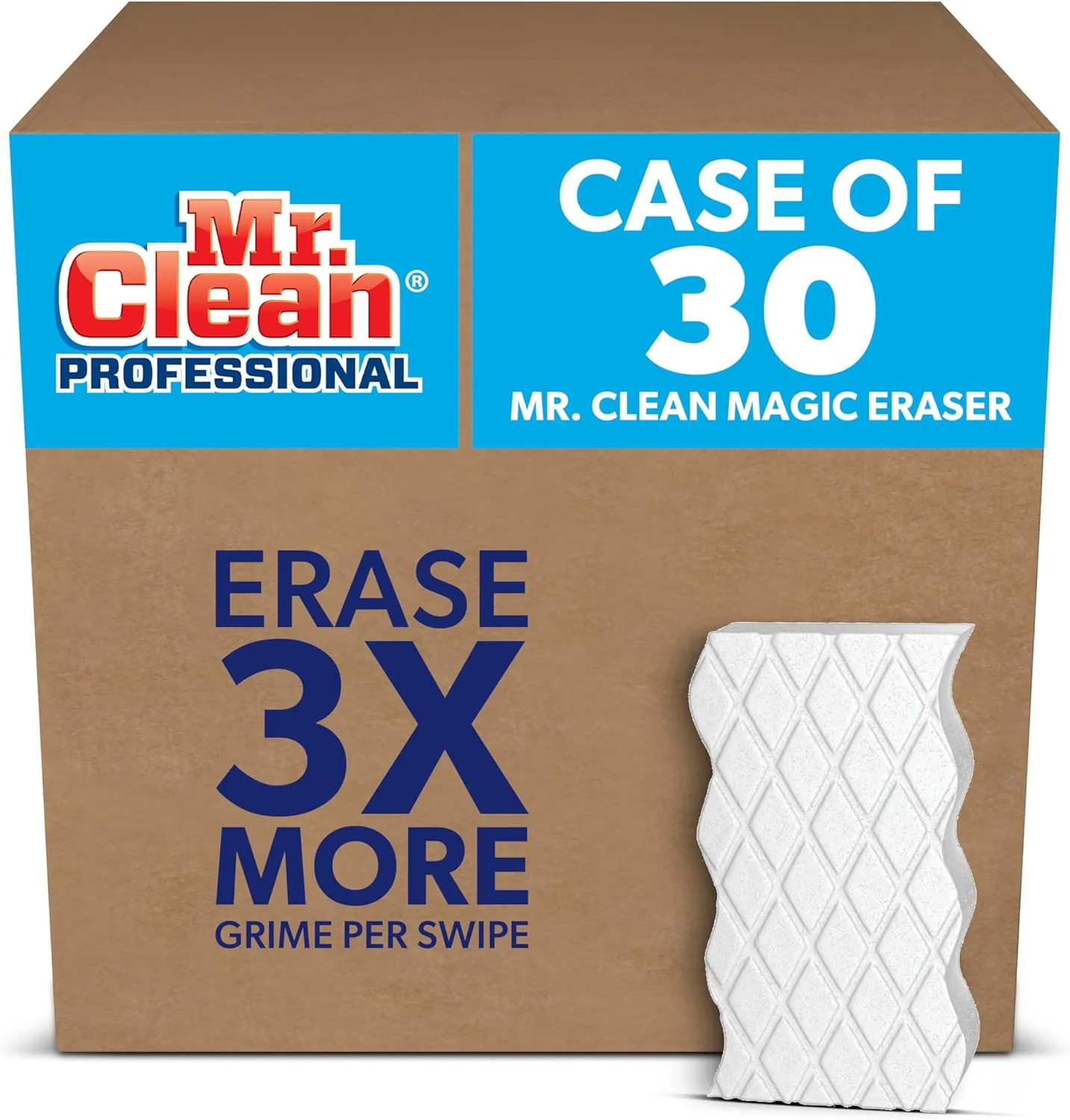 Mr. Clean Magic Eraser Extra Durable, 4.6 X 2.4, 0.7" Thick, White, 30/carton