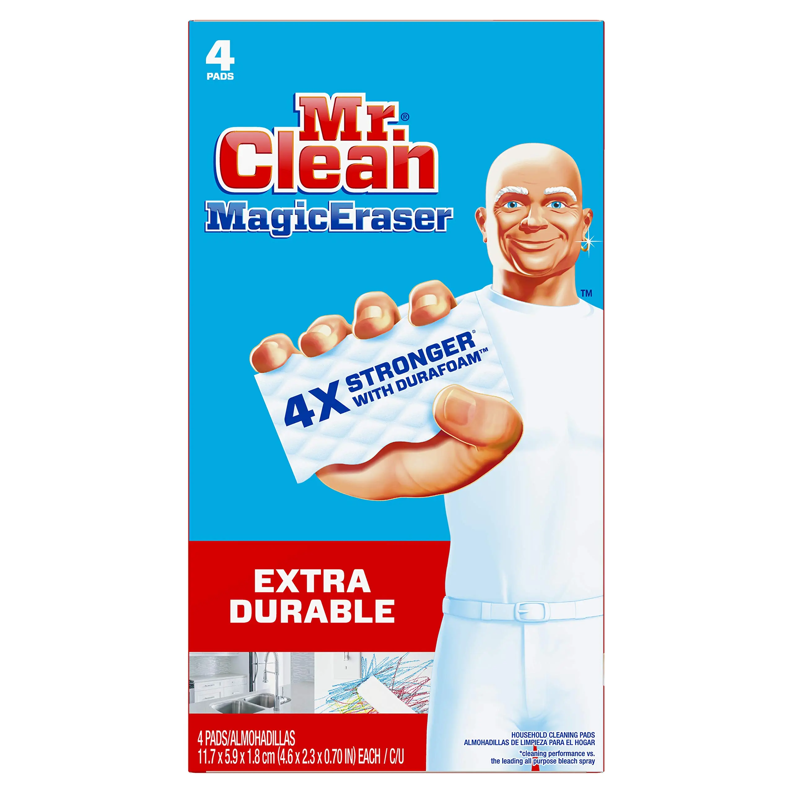 Mr. Clean Magic Eraser Extra Durable Cleaning Pads, 4 Count