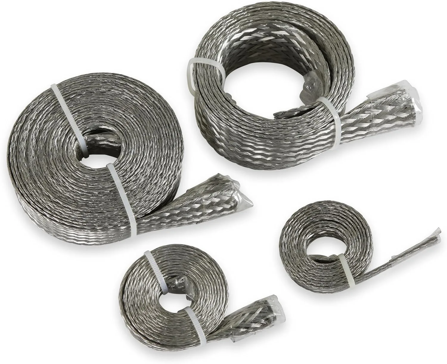 Mr. Gasket 8092 Flex-Braid Hose Sleeving Kit, Silver, 0.250 in.