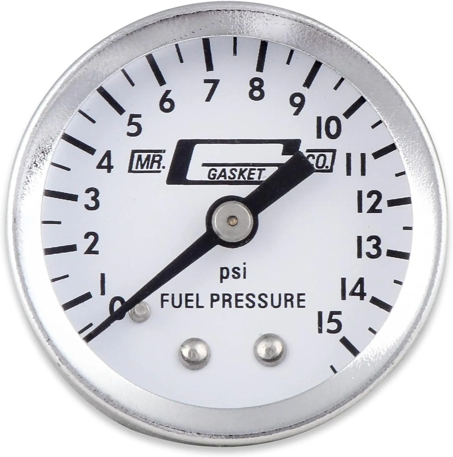 Mr. Gasket Fuel Block With 0-15 PSI Pressure Gauge, Silver, 1.500 in.