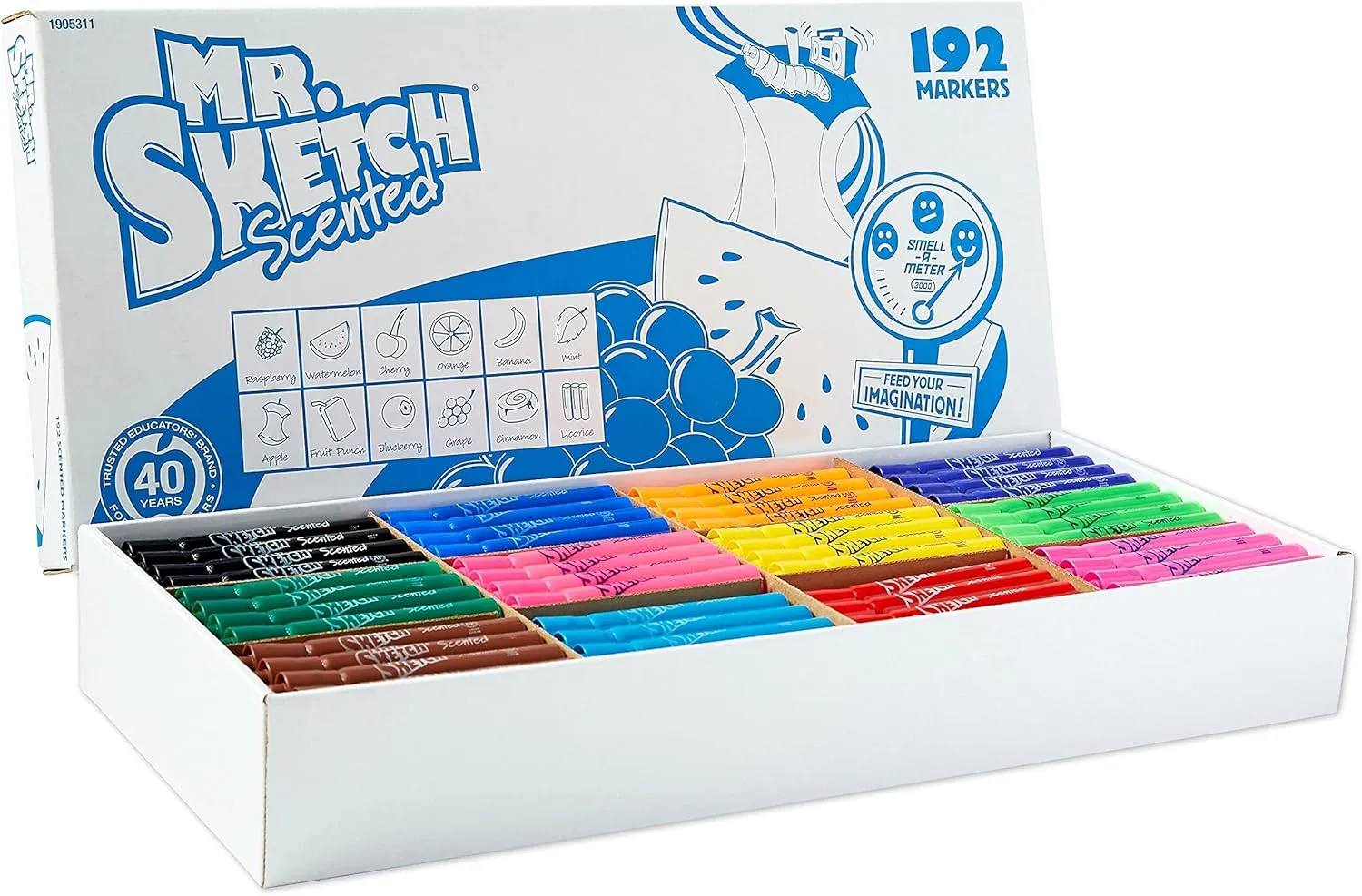 Mr. Sketch Scented Markers, Class Pack, Assorted Colors, Pack of 192