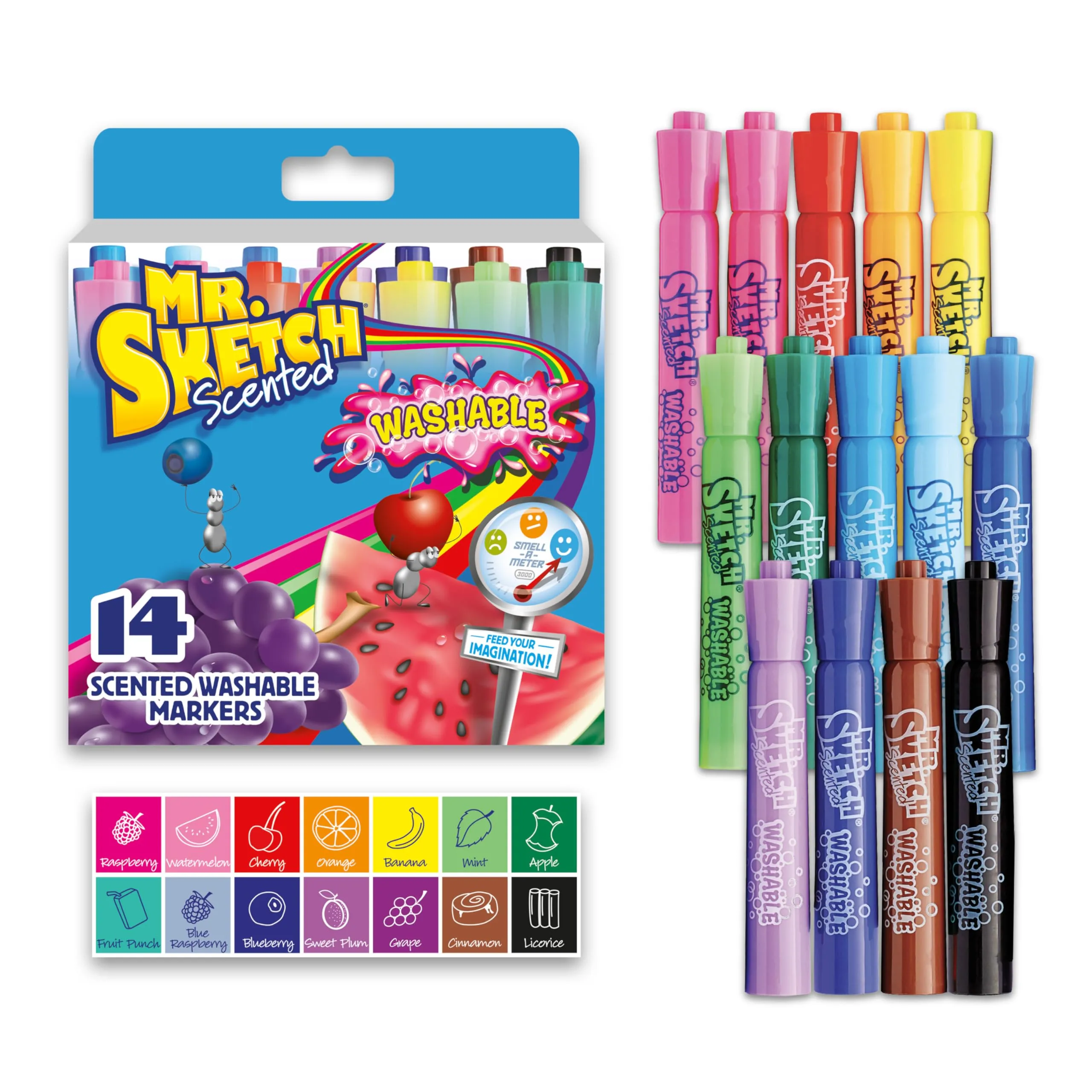 Mr. Sketch Scented Markers, Chisel Point, Assorted, Pack of 14