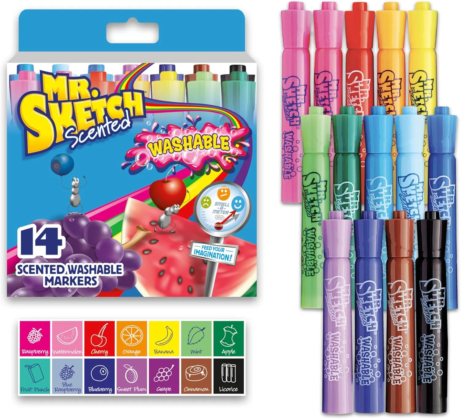 Mr. Sketch Scented Markers, Chisel Point, Assorted, Pack of 14