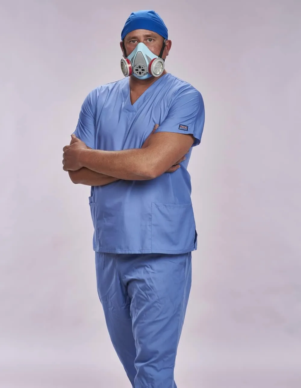 MSA Advantage 900 Elastomeric Half-Mask Respirator - Filters Exhaled Breath, Rear Clasp and Drop-Down Head Harness. Large