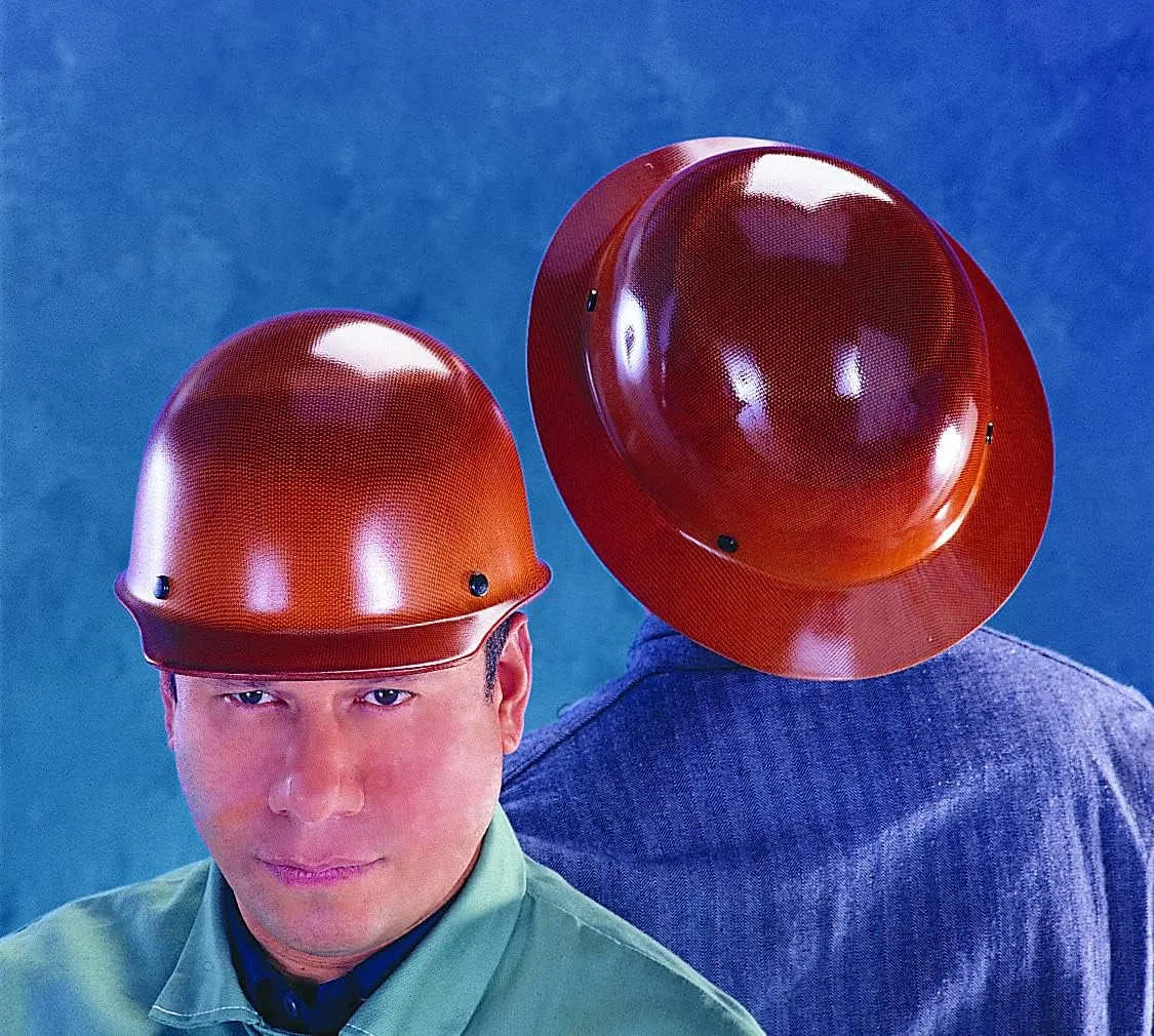 MSA 482002 Skullgard Cap Style Safety Hard Hat with Fas-Trac III Ratchet Suspension, Welders Lugs Attached | Non-slotted Hat