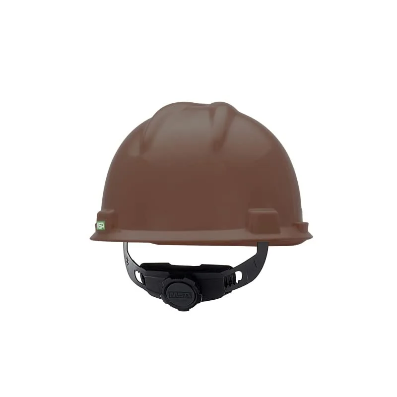 MSA 495854 V-Gard Cap Style Hard Hat with Fas-Trac III Ratchet Suspension, Brown