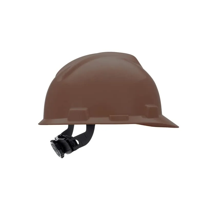 MSA 495854 V-Gard Cap Style Hard Hat with Fas-Trac III Ratchet Suspension, Brown