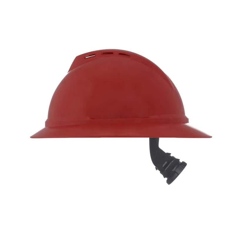 MSA V-Gard 500 Full-Brim Hard Hat with Fas-Trac III Ratchet Suspension