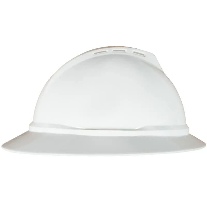 MSA V-Gard 500 Full-Brim Hard Hat with Fas-Trac III Ratchet Suspension
