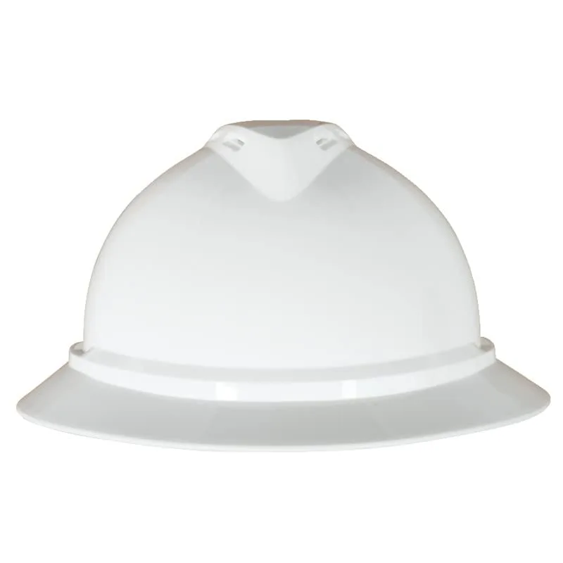 MSA V-Gard 500 Full-Brim Hard Hat with Fas-Trac III Ratchet Suspension