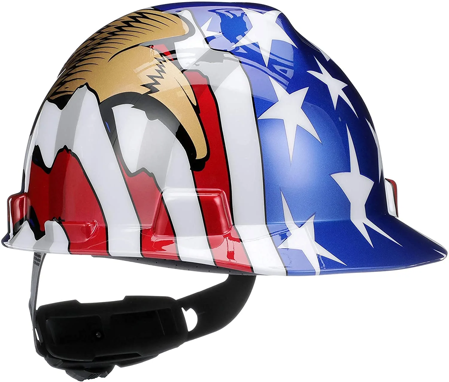 MSA Freedom Series V-Gard Cap Style Safety Hard Hat with Fas-Trac III Ratchet Suspension