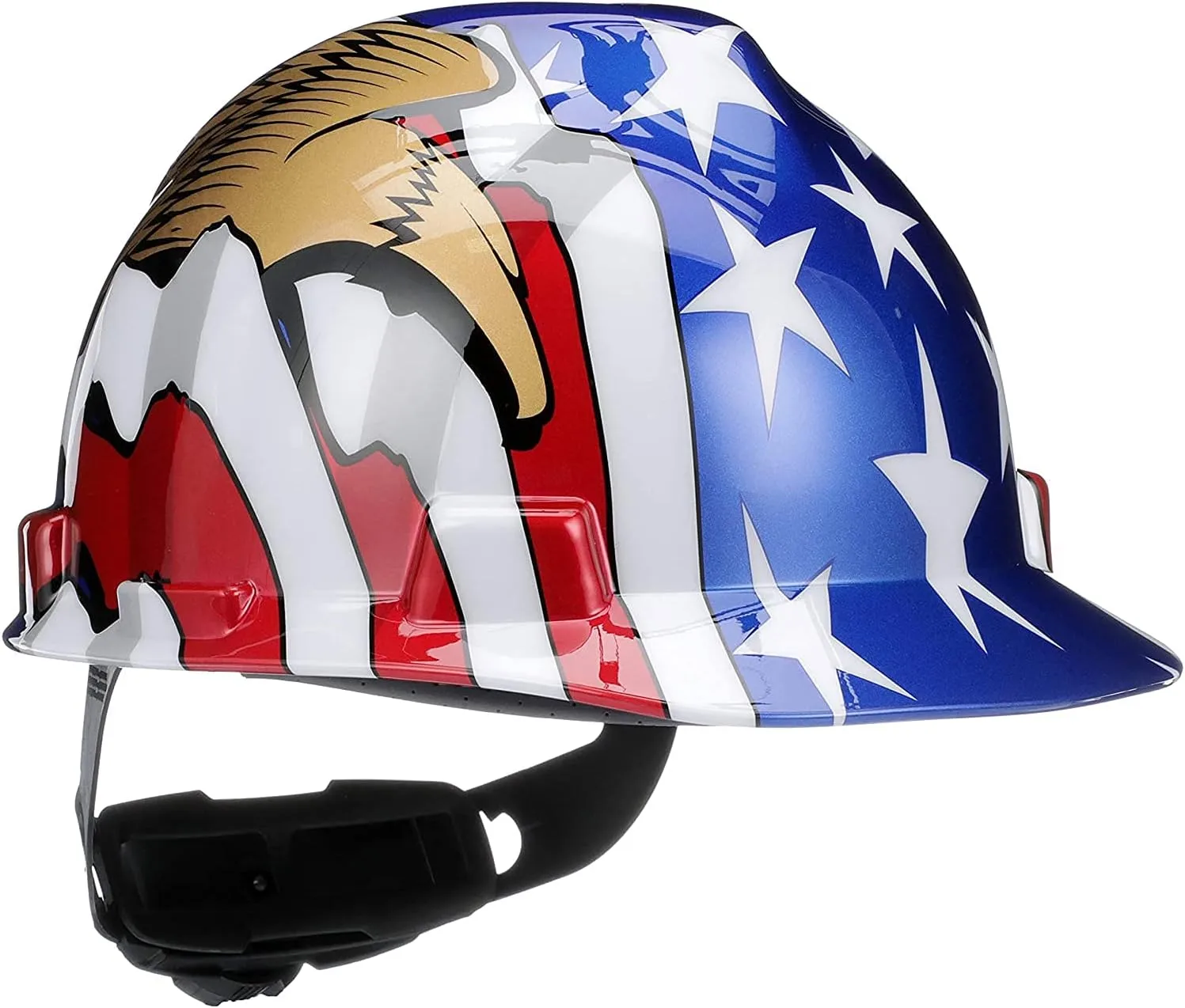 MSA Freedom Series V-Gard Cap Style Safety Hard Hat with Fas-Trac III Ratchet Suspension