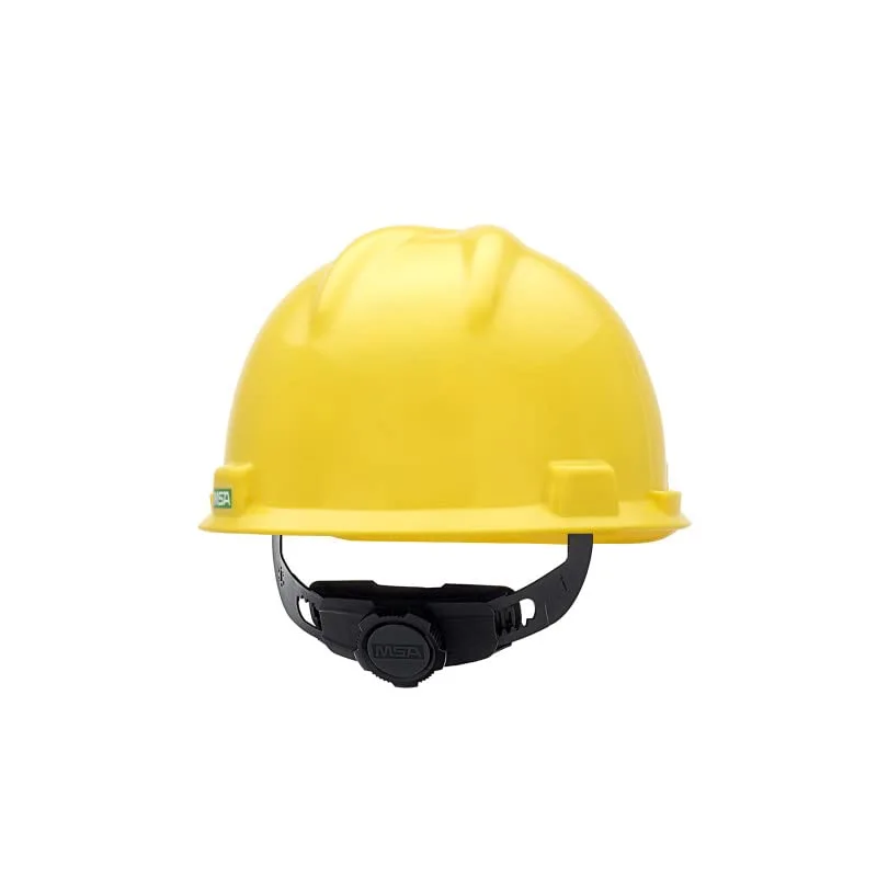 MSA 477479 V-Gard Cap Style Safety Hard Hat with Fas-Trac III Ratchet Suspension - Small, Yellow