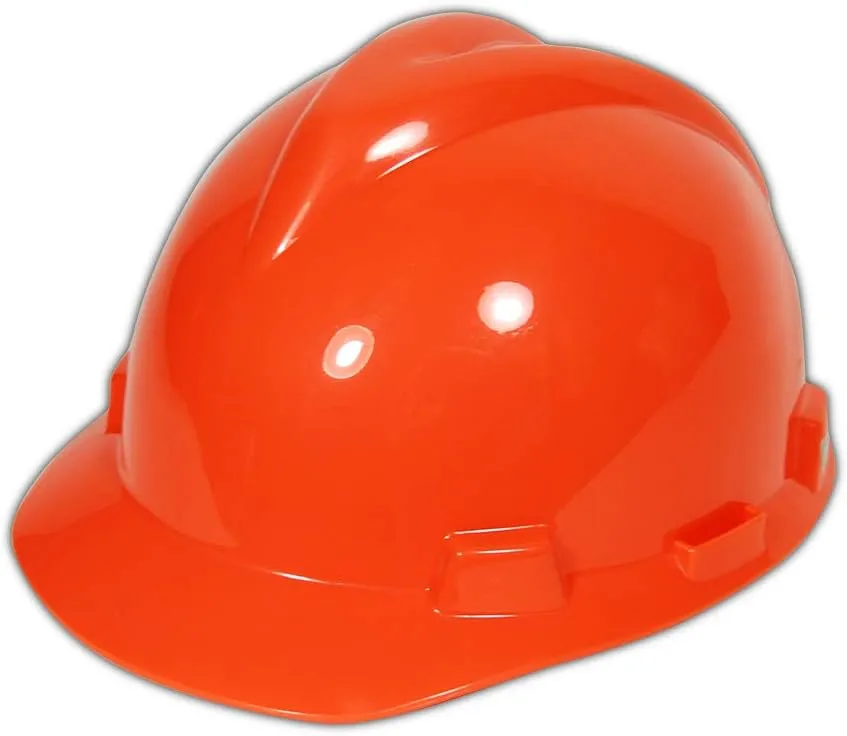 MSA V-Gard Slotted Full-Brim Protective Hard Hat with Staz-On Suspension