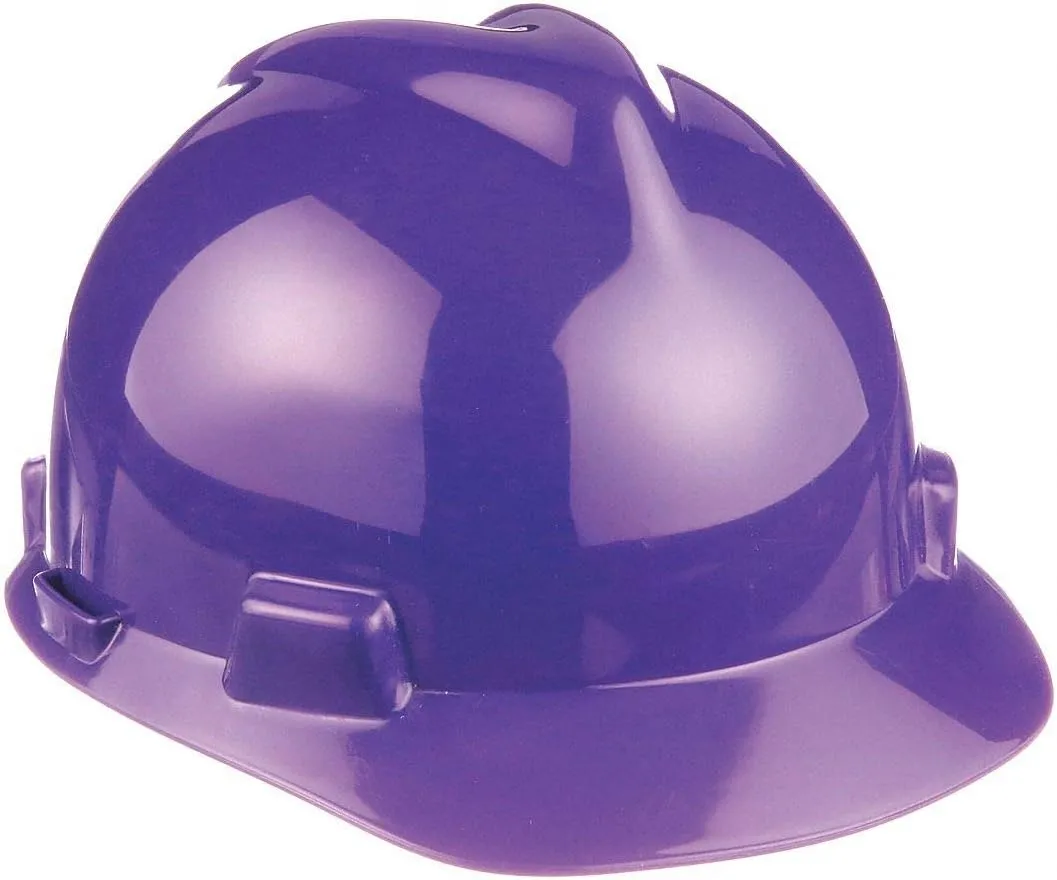 MSA V-Gard Slotted Full-Brim Protective Hard Hat with Staz-On Suspension