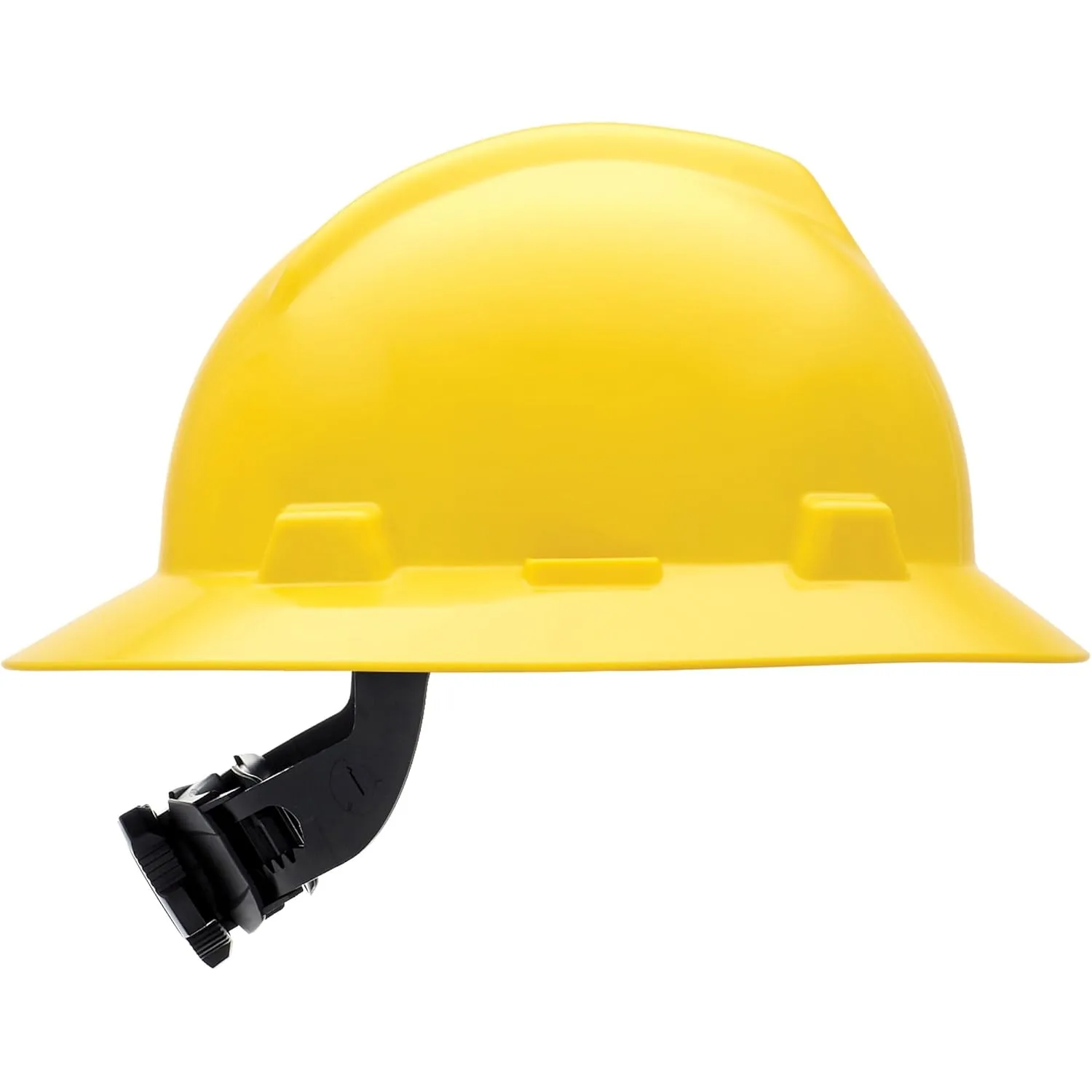 V-Gard Full-Brim Hard Hats, Ratchet Suspension, Size 6 1/2 - 8, Yellow