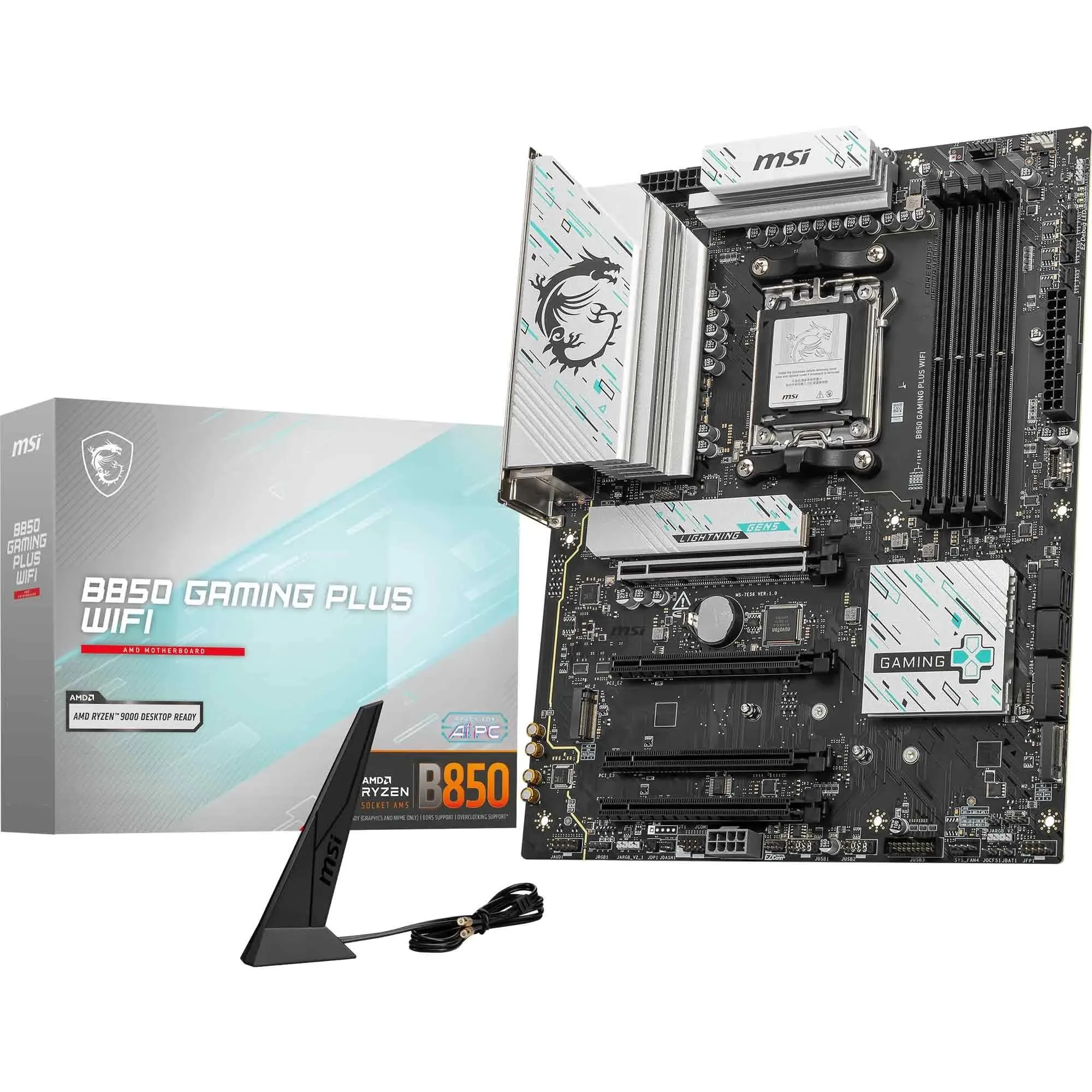 MSI B850 Gaming Plus WiFi Motherboard ATX, AM5, DDR5, PCIe 5.0, M.2 Gen5, Wi‑Fi 7