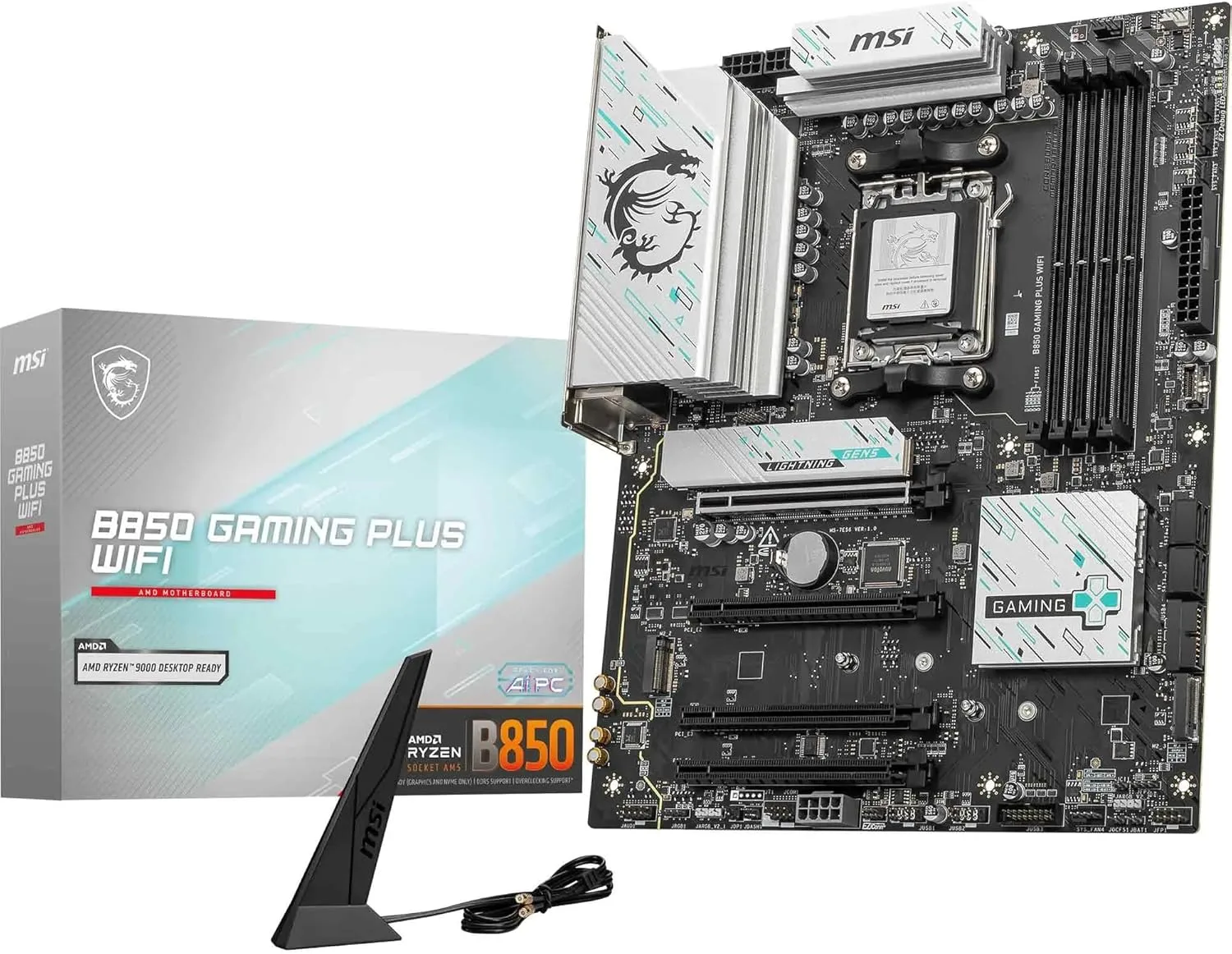 MSI B850 Gaming Plus WiFi Motherboard ATX, AM5, DDR5, PCIe 5.0, M.2 Gen5, Wi‑Fi 7