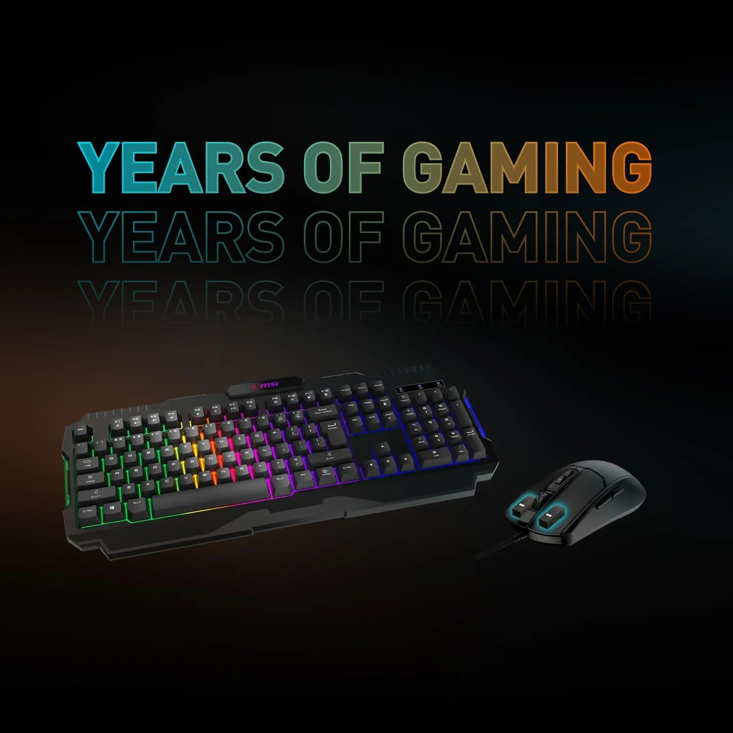 MSI Forge GK100 Combo – Gaming RGB Keyboard & Mouse Set, 19-Key Anti-Ghosting, 6400 DPI Optical Sensor
