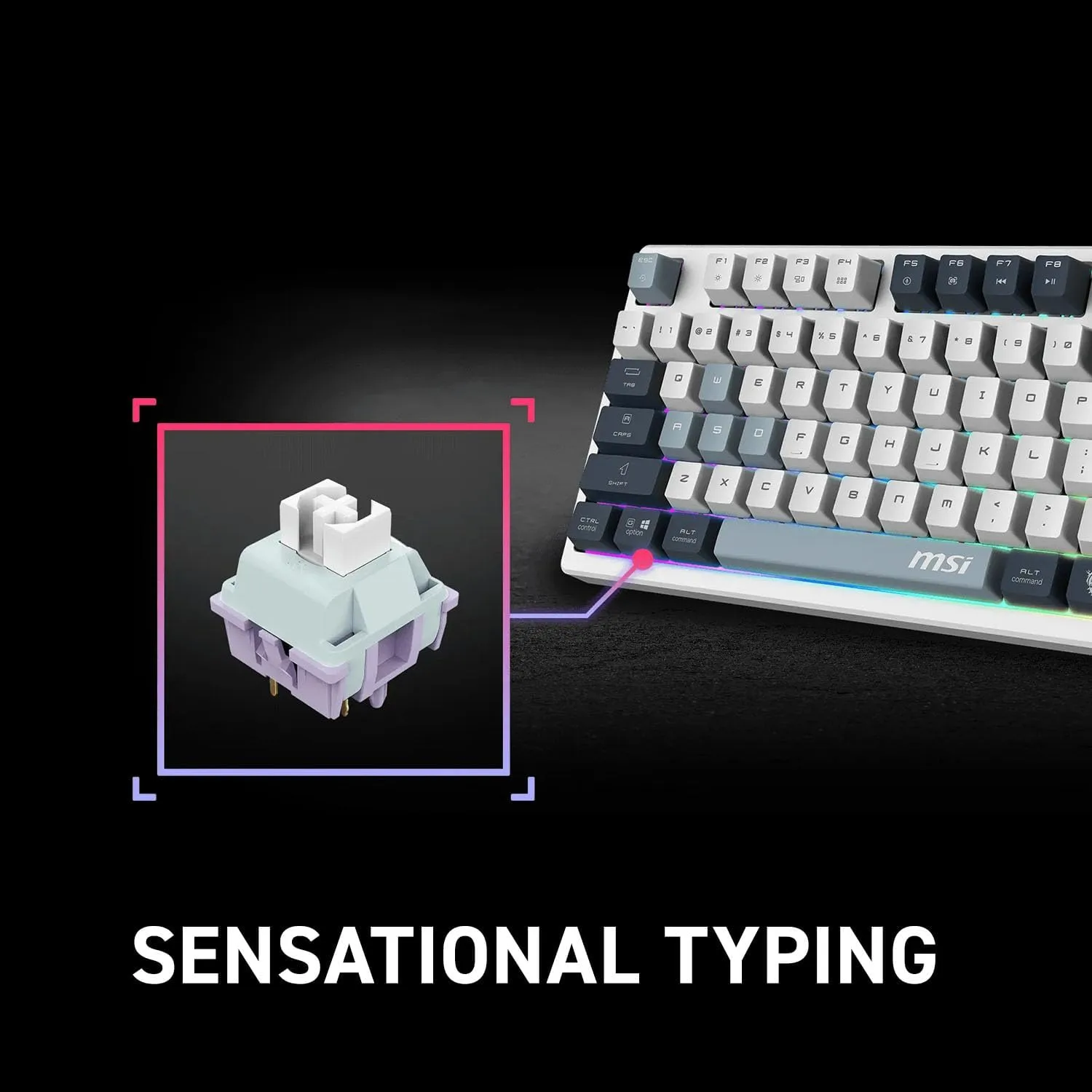 MSI Forge GK600 TKL Wireless Sky Mechanical Keyboard