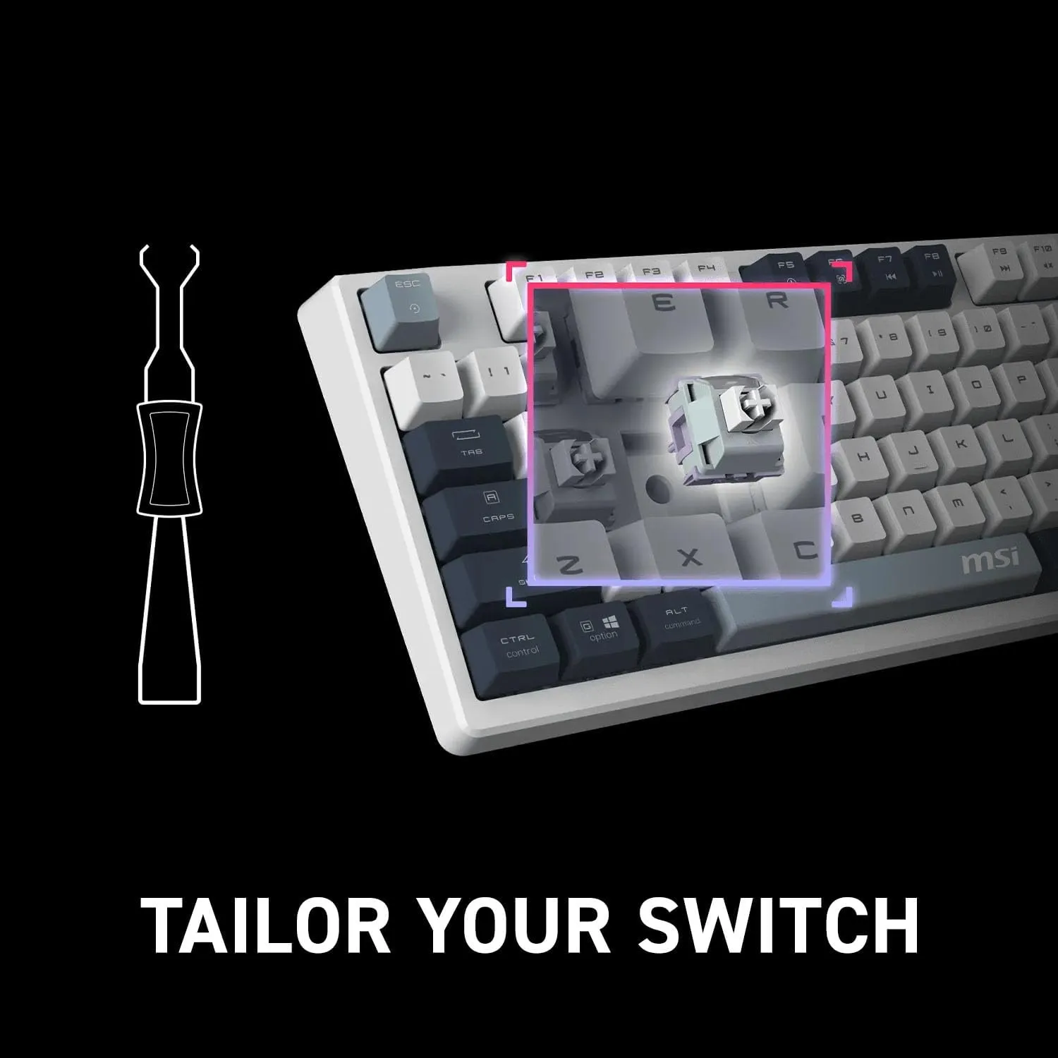 MSI Forge GK600 TKL Wireless Sky Mechanical Keyboard