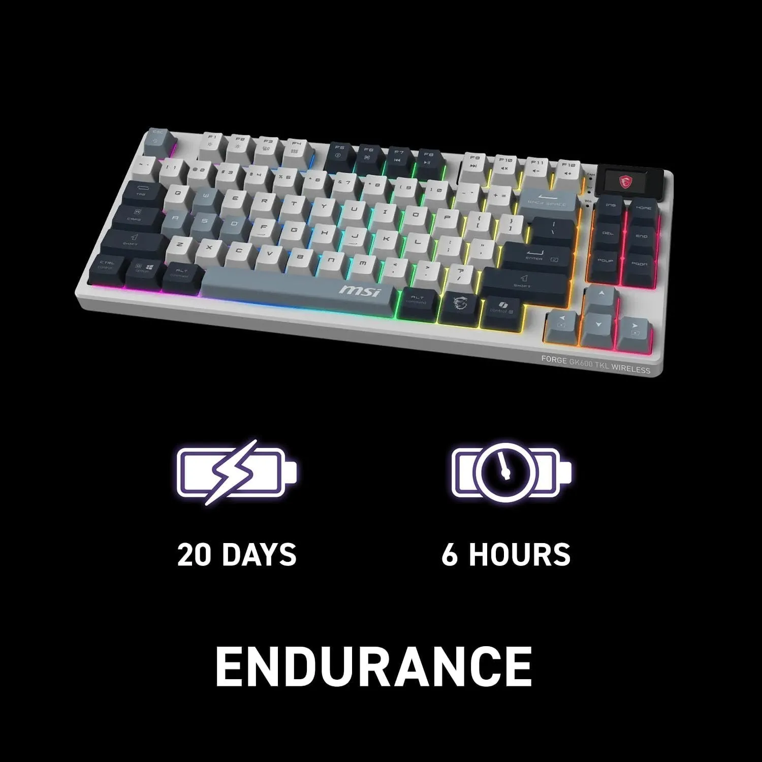 MSI Forge GK600 TKL Wireless Sky Mechanical Keyboard