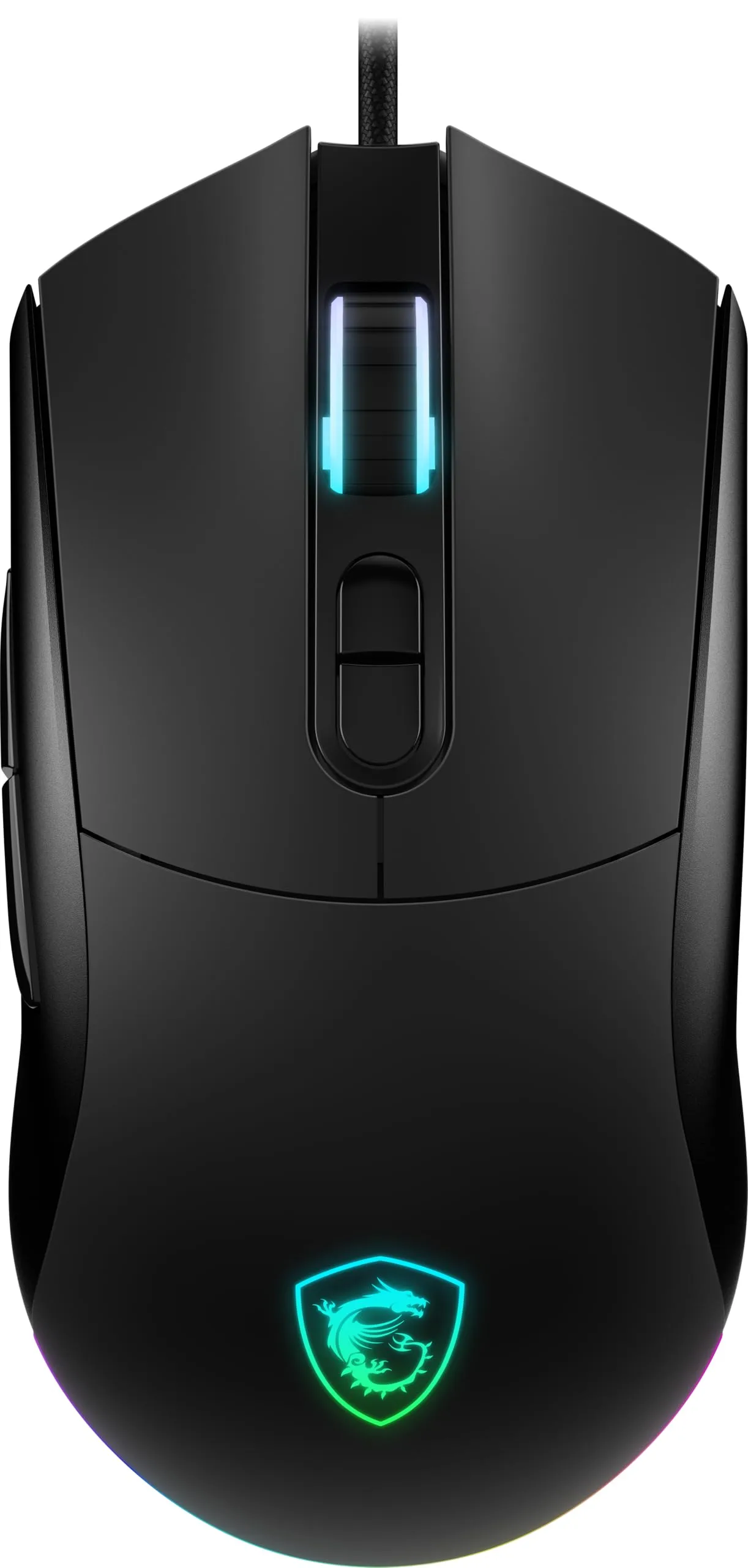 MSI Forge GM320 Gaming Mouse, 12800 DPI, 20M+ Clicks Micro Switch, Optical Sensor, Ergonomic Ambitextrous Hand Design, RGB Light
