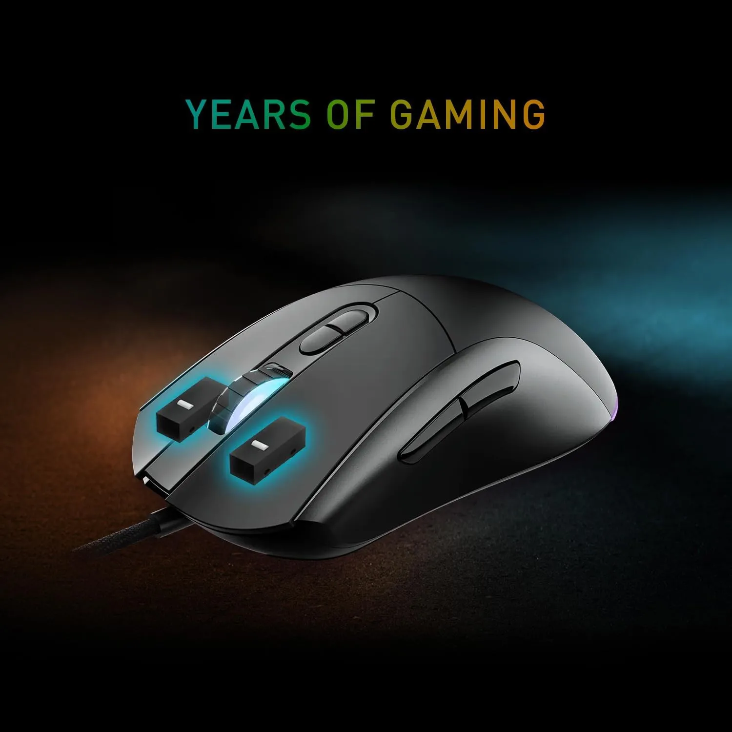 MSI Forge GM320 Gaming Mouse, 12800 DPI, 20M+ Clicks Micro Switch, Optical Sensor, Ergonomic Ambitextrous Hand Design, RGB Light