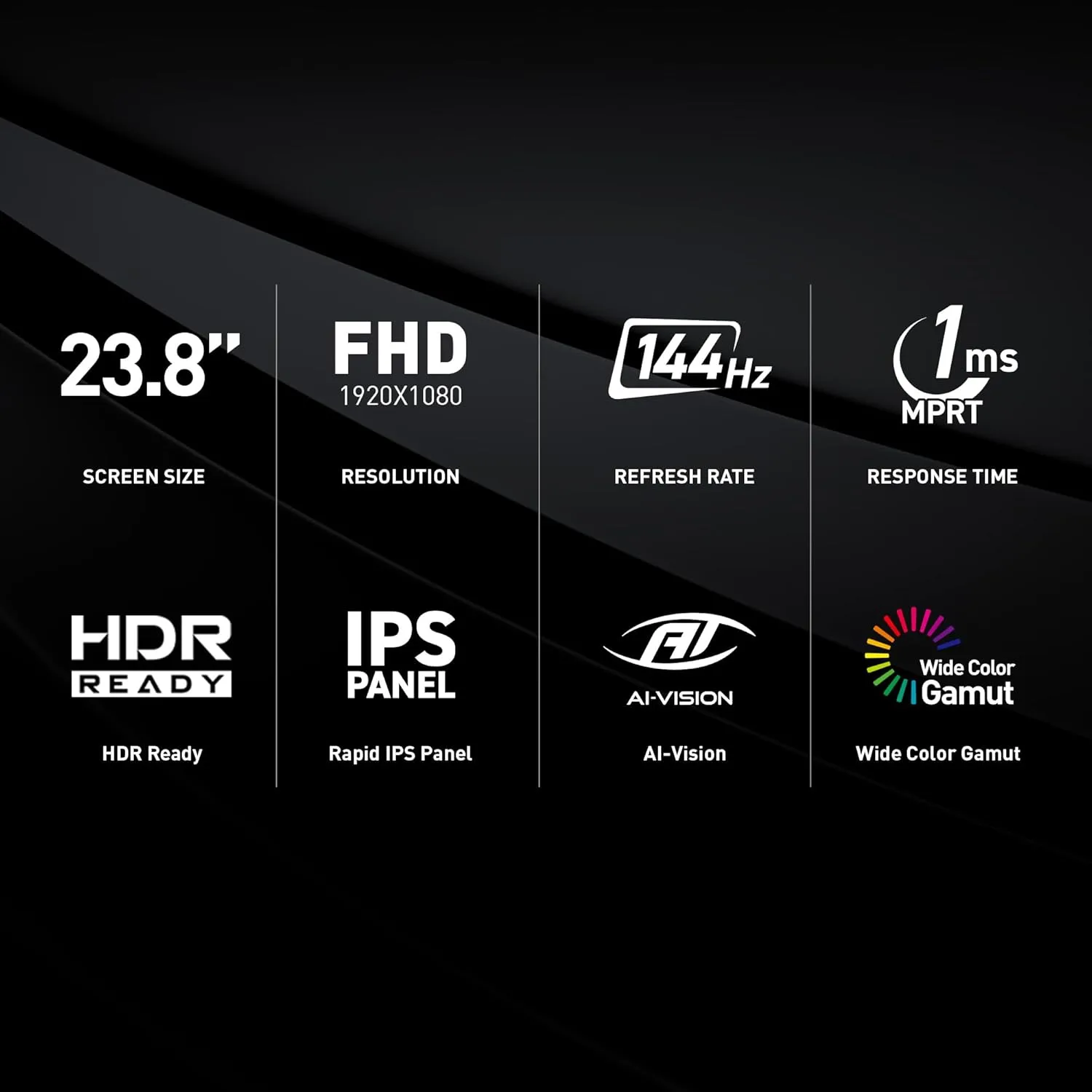 MSI G242L E14 24-inch FHD 144Hz Gaming Monitor, 1ms, IPS