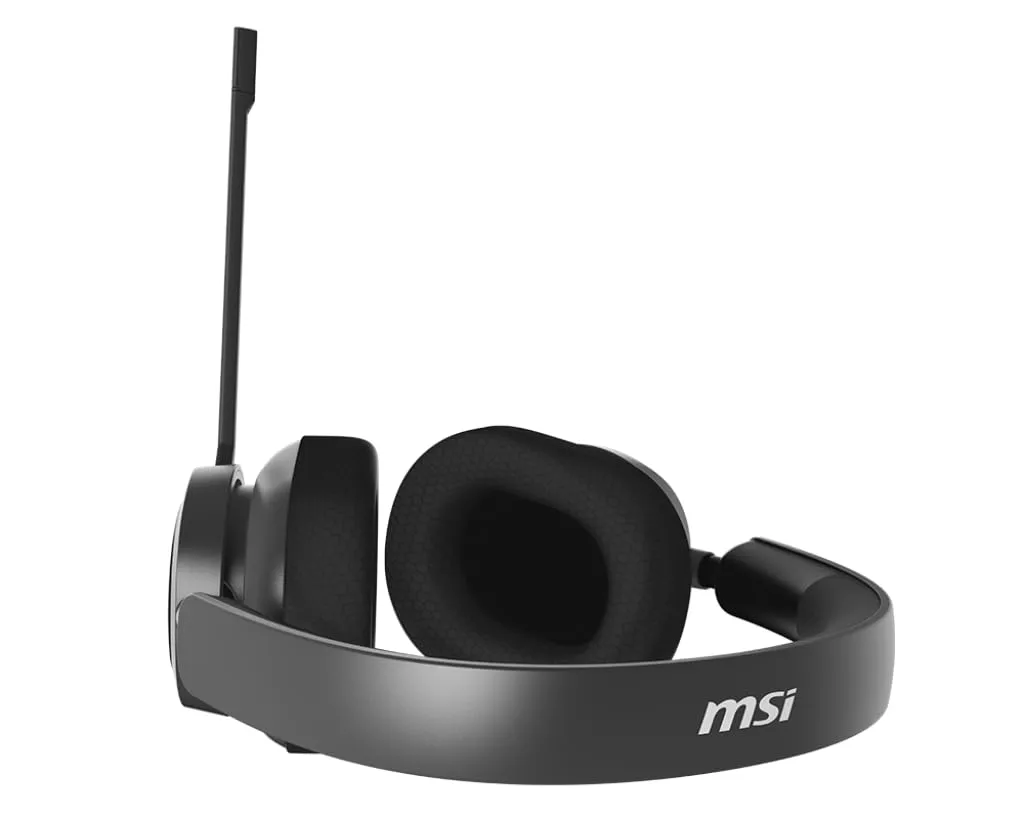 MSI Maestro 300 Gaming Headset – 40mm Neodymium Drivers, Unidirectional (Cardioid) Mic, Lightweight Comfort, Cross Platform Connectivity