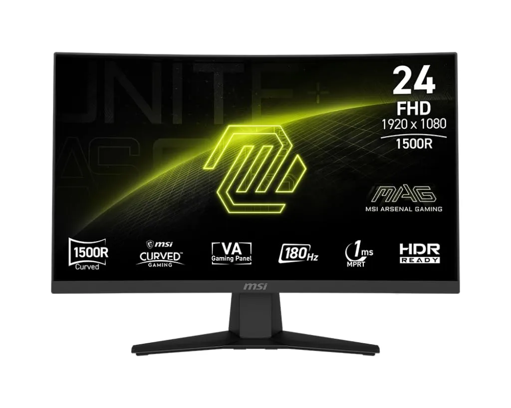 MSI MAG 244C 24-inch Curved Gaming Monitor, 180Hz, 1ms, HDR-Ready