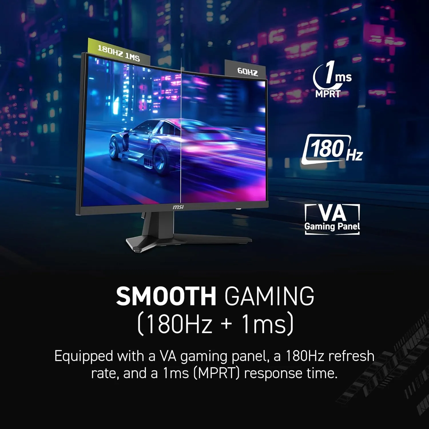 MSI MAG 244C 24-inch Curved Gaming Monitor, 180Hz, 1ms, HDR-Ready