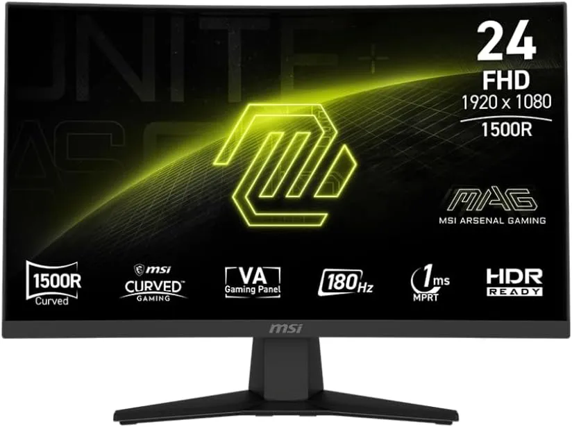 MSI MAG 244C 24-inch Curved Gaming Monitor, 180Hz, 1ms, HDR-Ready