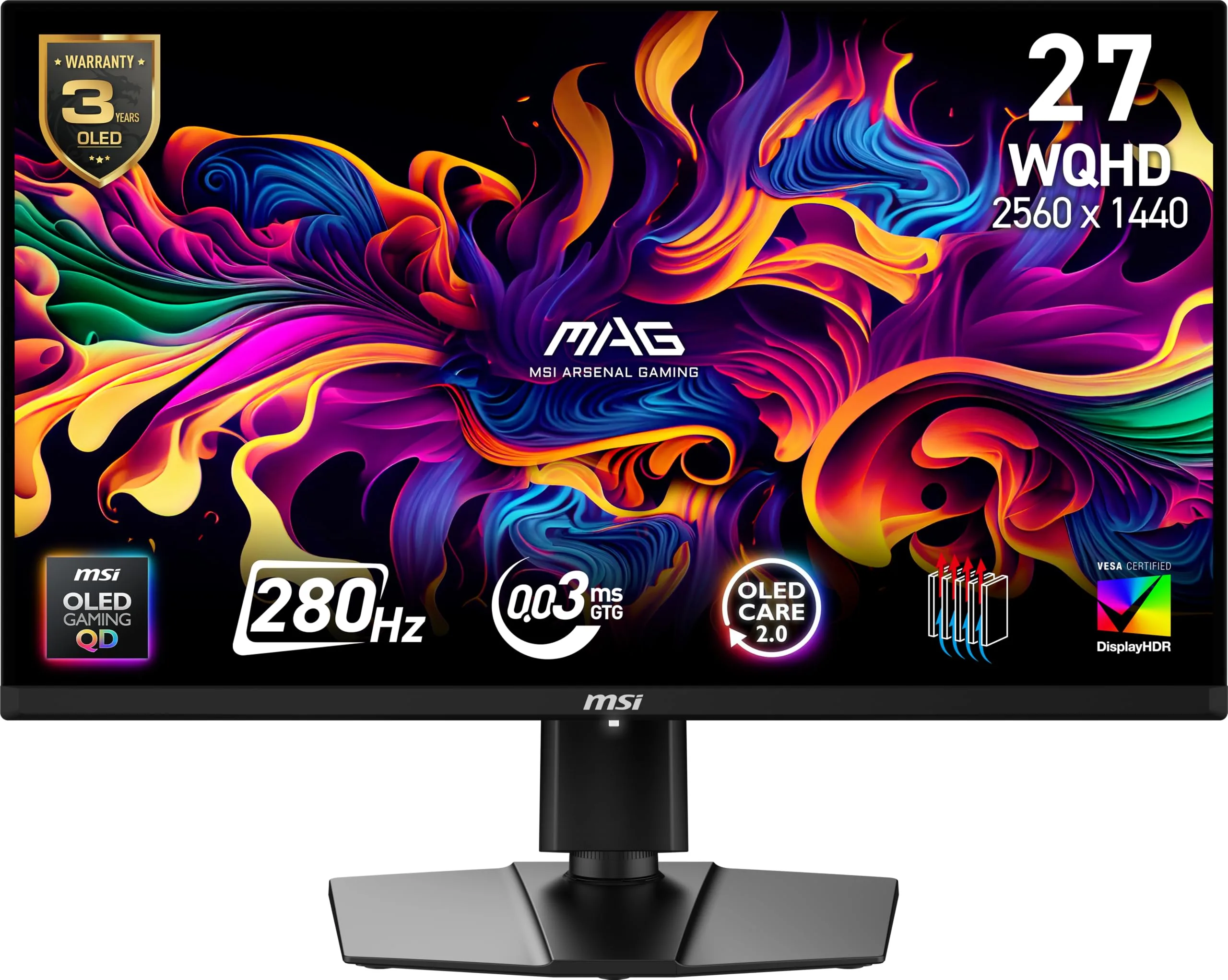 MSI MAG 271QP QD-OLED X28 27-inch 2560 x 1440 QHD Gaming Monitor