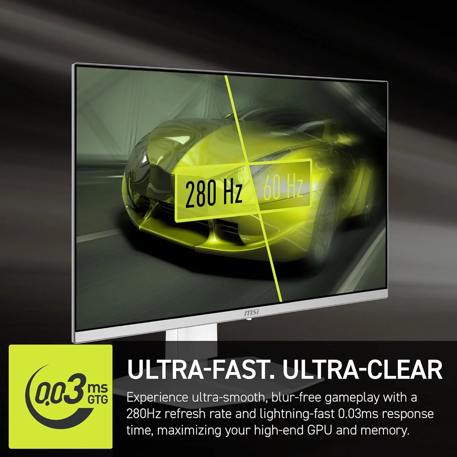 MSI MAG 272QPW 27-inch QD-OLED QHD 280Hz Gaming Monitor, White