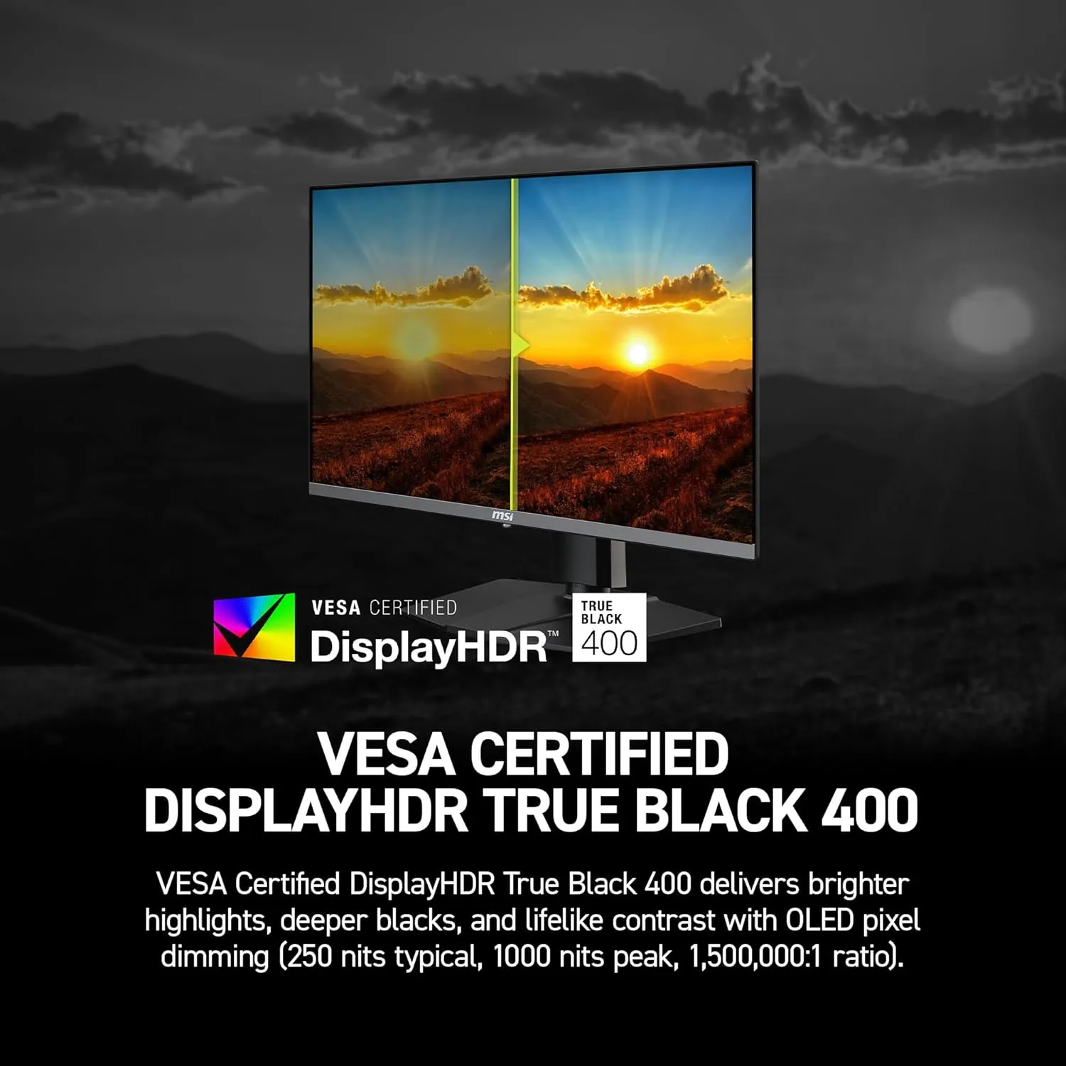 MSI MAG 272UP QD-OLED X24 26.5-inch 3840 x 2160 (UHD) Gaming Monitor, 240Hz, AMD Adaptive-Sync, HDR Ready, HDMI, VGA Port, VESA Mountable, Tilt, 4-Side Slim Bezel, 0.03ms, Black