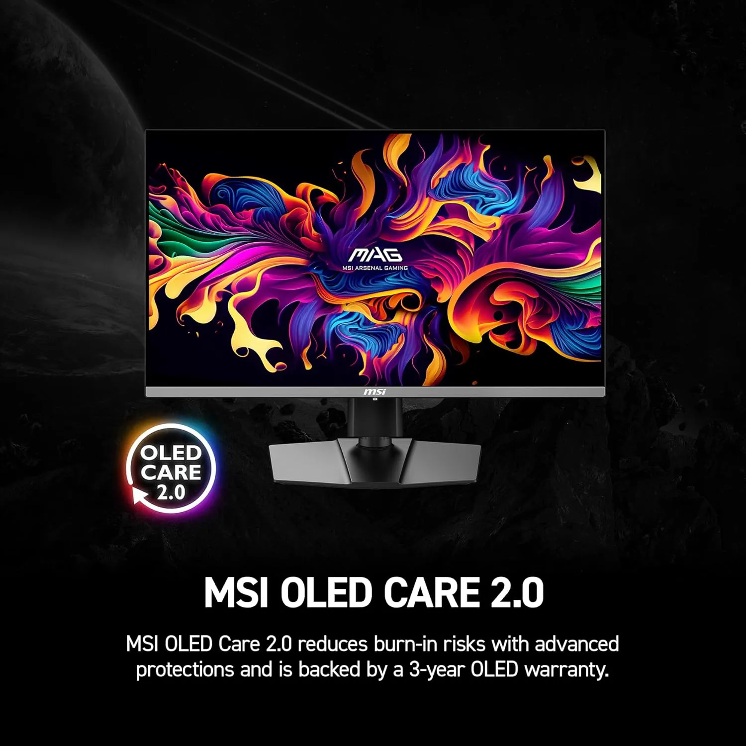 MSI MAG 272UP QD-OLED X24 26.5-inch 3840 x 2160 (UHD) Gaming Monitor, 240Hz, AMD Adaptive-Sync, HDR Ready, HDMI, VGA Port, VESA Mountable, Tilt, 4-Side Slim Bezel, 0.03ms, Black