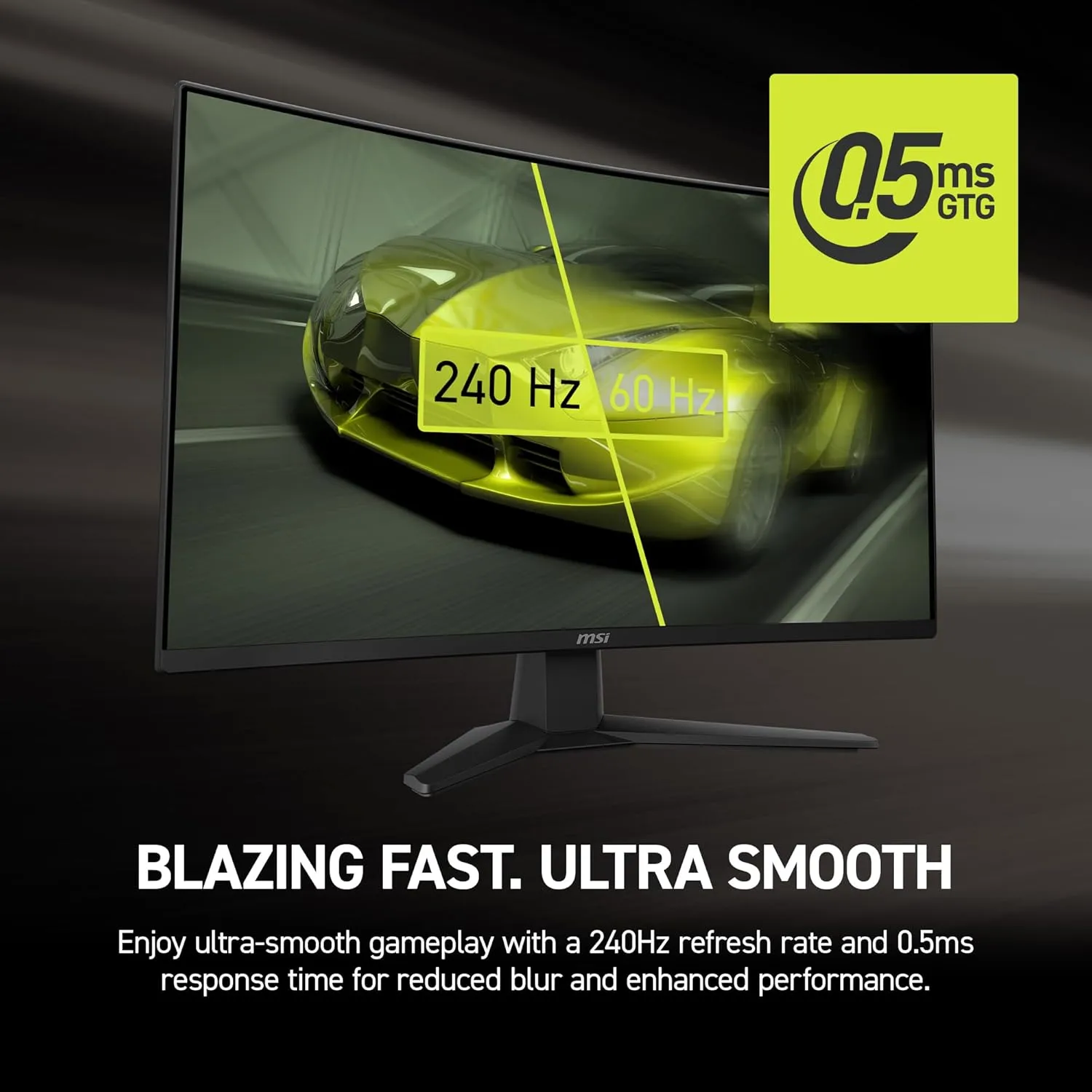 MSI MAG 274CF X24 27-inch 1920 x 1080 (FHD) Gaming Monitor, 240Hz, AMD Adaptive-Sync, HDR Ready, HDMI, VGA Port, VESA Mountable, Tilt, 4-Side Slim Bezel, 0.5ms, Black