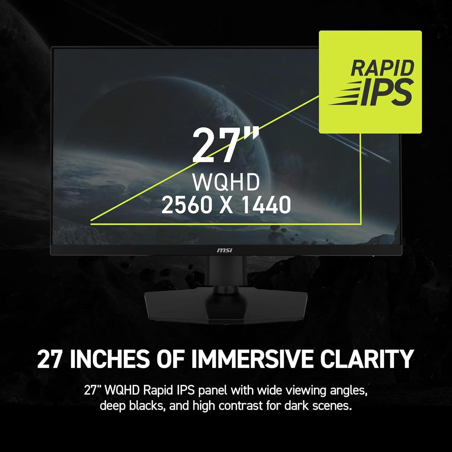 MSI MAG 274QPF E20 27-inch 2560 x 1440 WQHD Gaming Monitor, 200Hz, 0.5ms