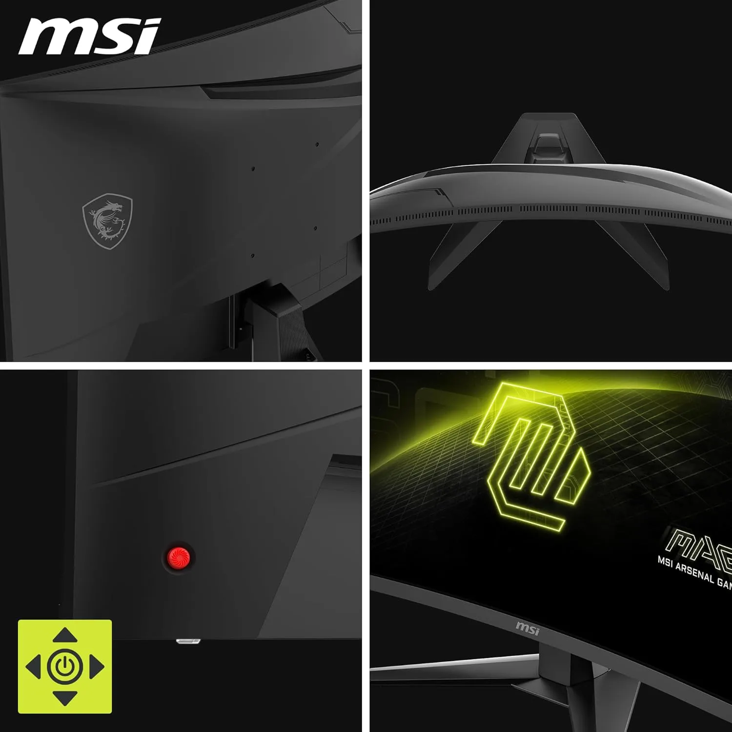 MSI MAG 275CQF E18 27-inch 2560 x 1440 (QHD) Curved Gaming Monitor, 180Hz, 0.5ms, HDMI/DisplayPort, Black