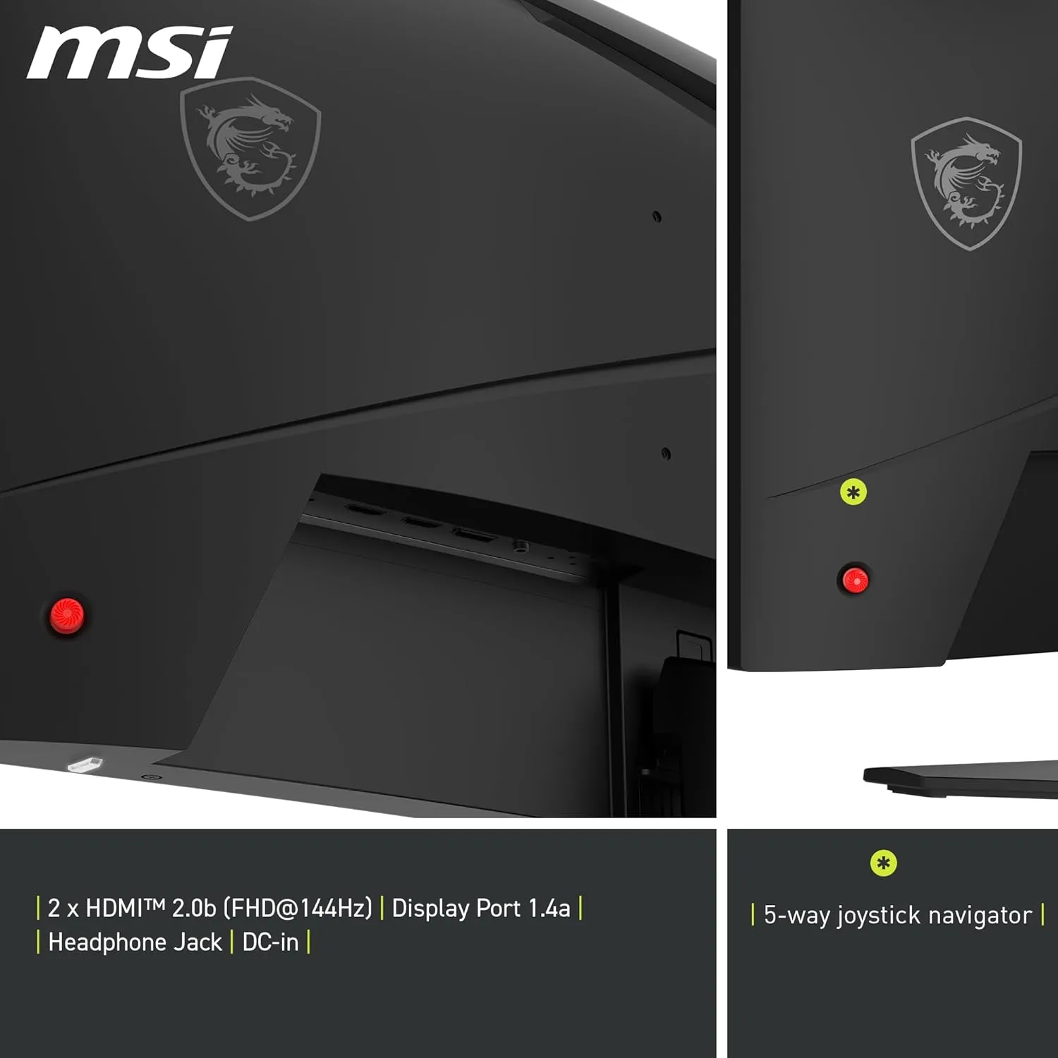 MSI MAG 275CQF E18 27-inch 2560 x 1440 (QHD) Curved Gaming Monitor, 180Hz, 0.5ms, HDMI/DisplayPort, Black