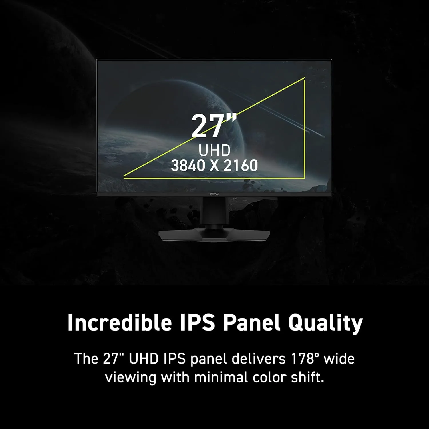 MSI MAG 275UPD E14 27-inch 3840 x 2160 (UHD) Gaming Monitor, 288Hz, Adaptive-Sync, HDMI, DisplayPort, VESA Mountable, Tilt, Height Adjustable, Speaker, 1ms, Black