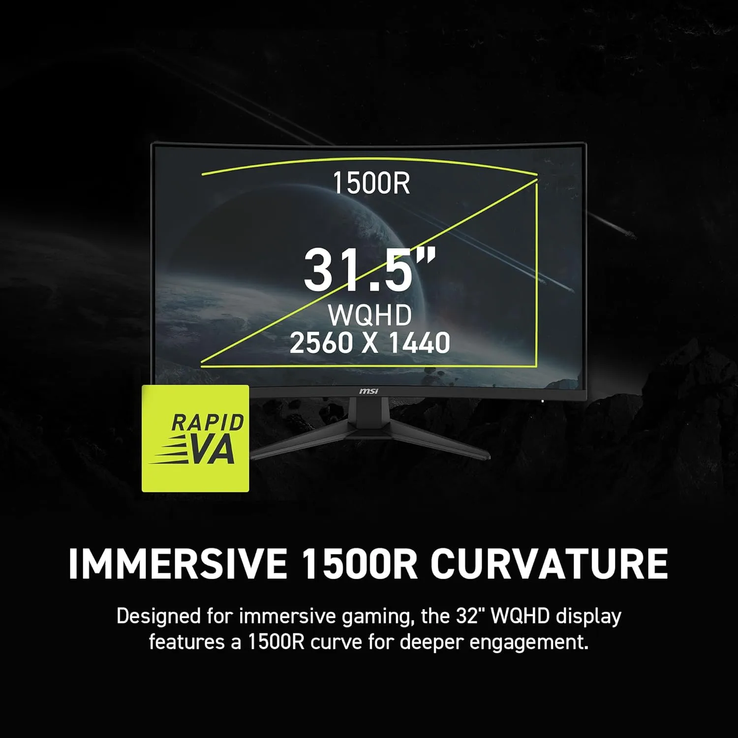 MSI MAG 321CQF E18 32-inch QHD Curved Gaming Monitor 180Hz 0.5ms