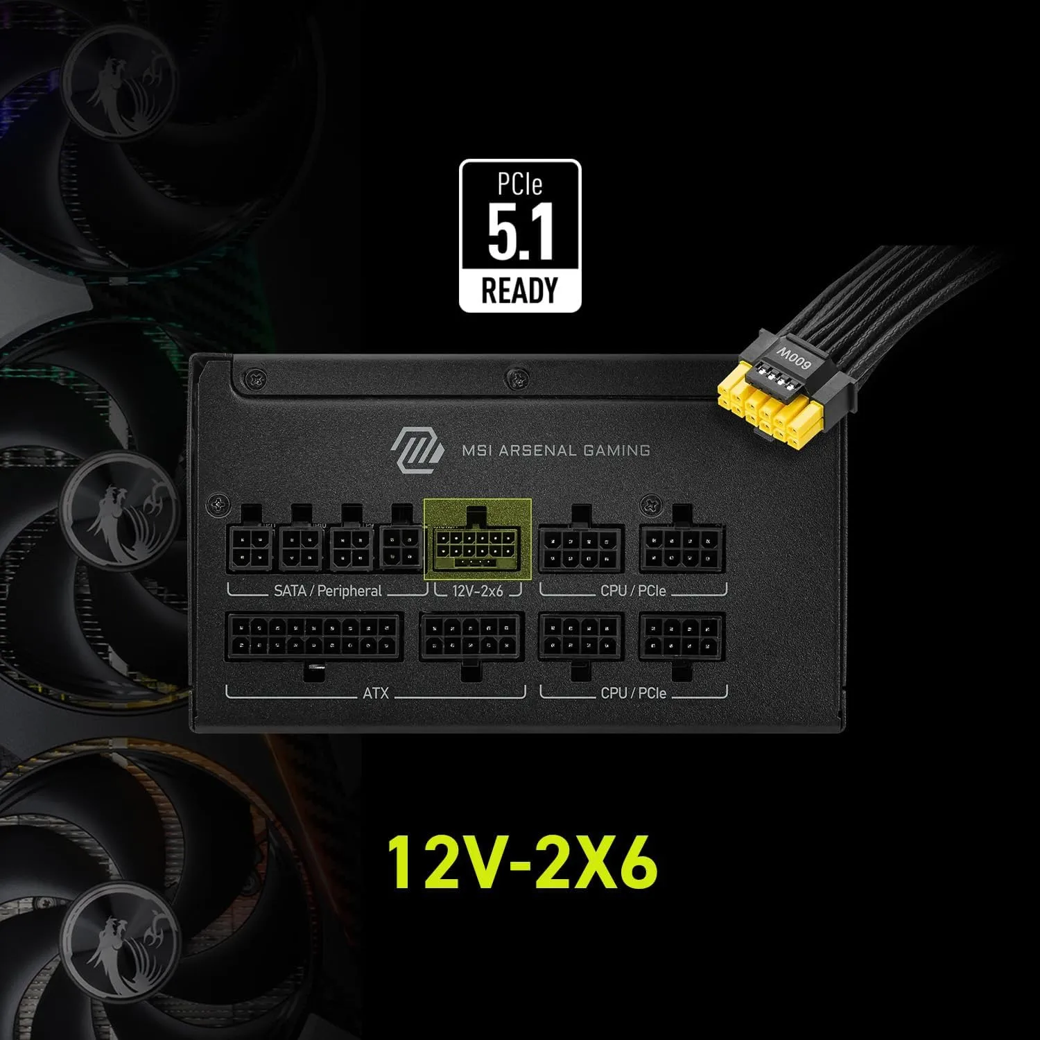 MSI MAG GLS PCIE5 Fully-Modular ATX 3.1 Gaming Power Supply, 80+ Gold