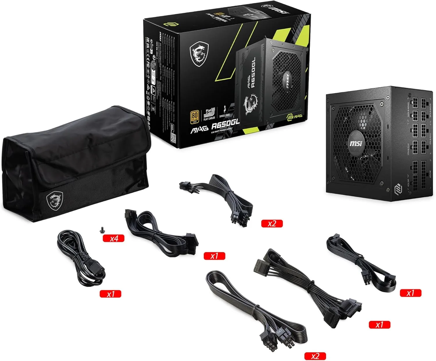 MSI MAG A GL Fully Modular 80 PLUS Gold ATX Power Supply