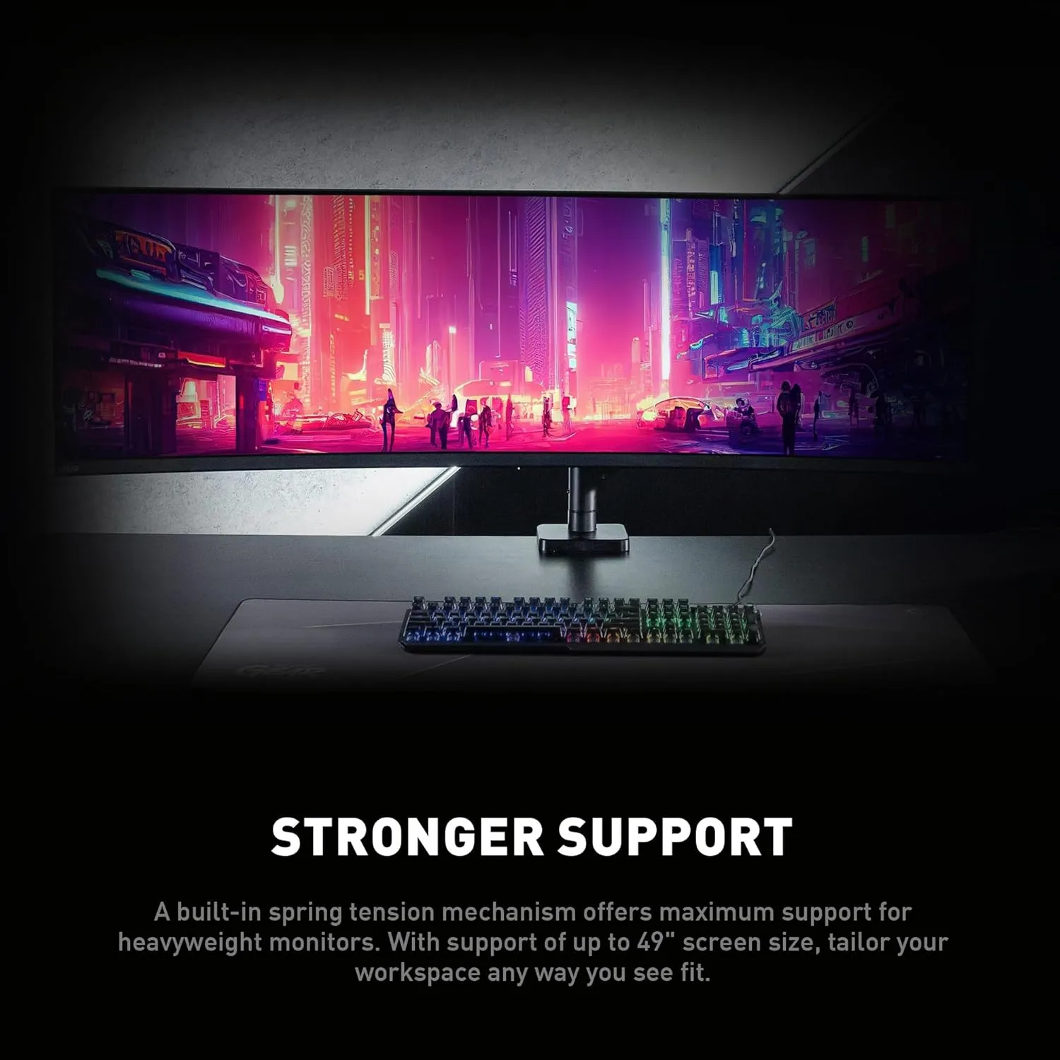 MSI MAG MT201 Premium Heavy Duty Single Monitor Arm - Supports 17-49", 44 lb Capacity