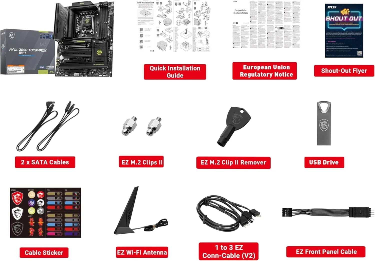 MSI MAG Z890 Tomahawk WiFi Gaming Motherboard (LGA 1851, DDR5, PCIe 5.0, Wi‑Fi 7)