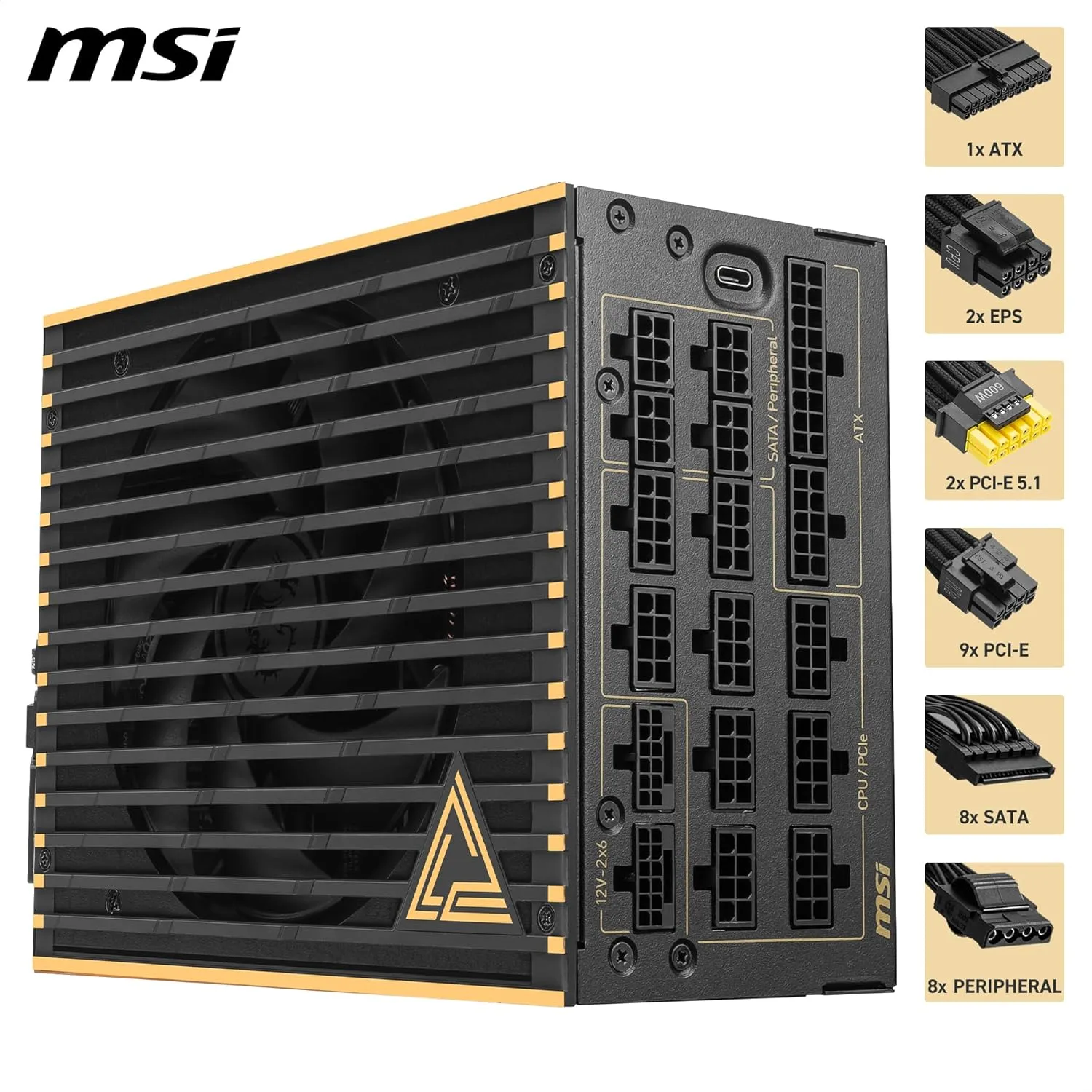 MSI MEG Ai1600T PCIE5 Fully Modular 1600W 80+ Titanium Power Supply